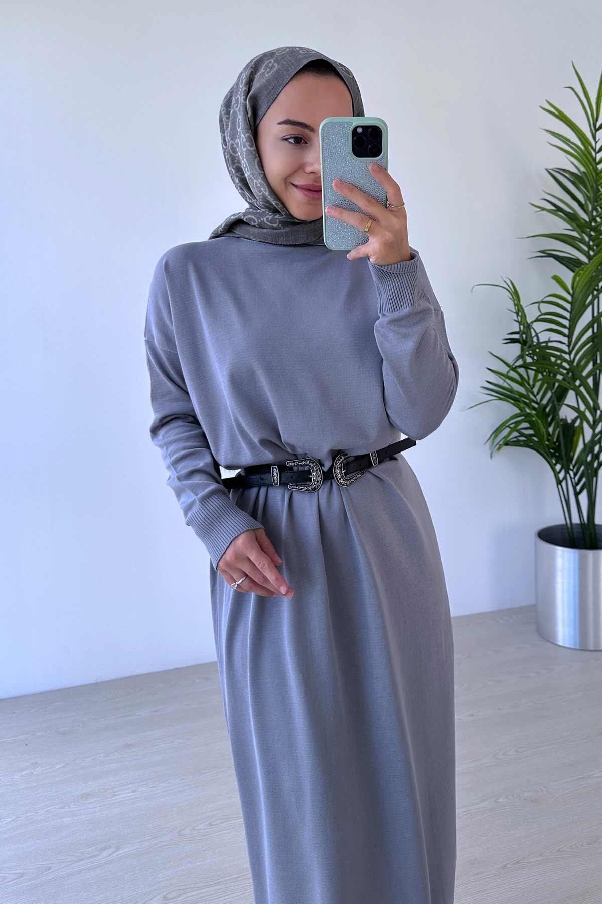 Ka Hijab-Rochie Hijab Mercerizată - Gri 5