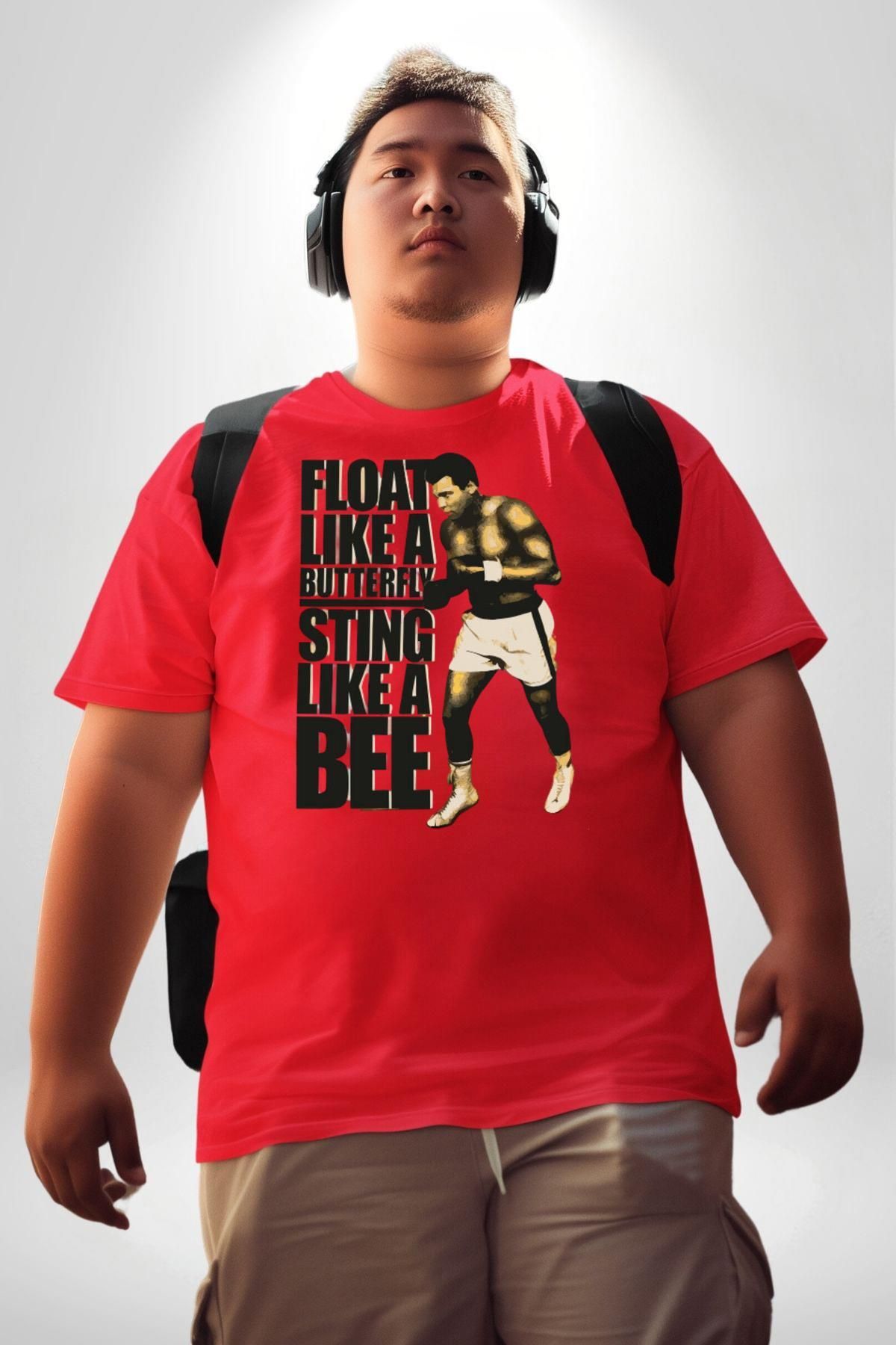 Angemiel-Red Large Size Unisex Ali Boxing - Front Printed Fly Like Butterfly I'm Like A Bee 2