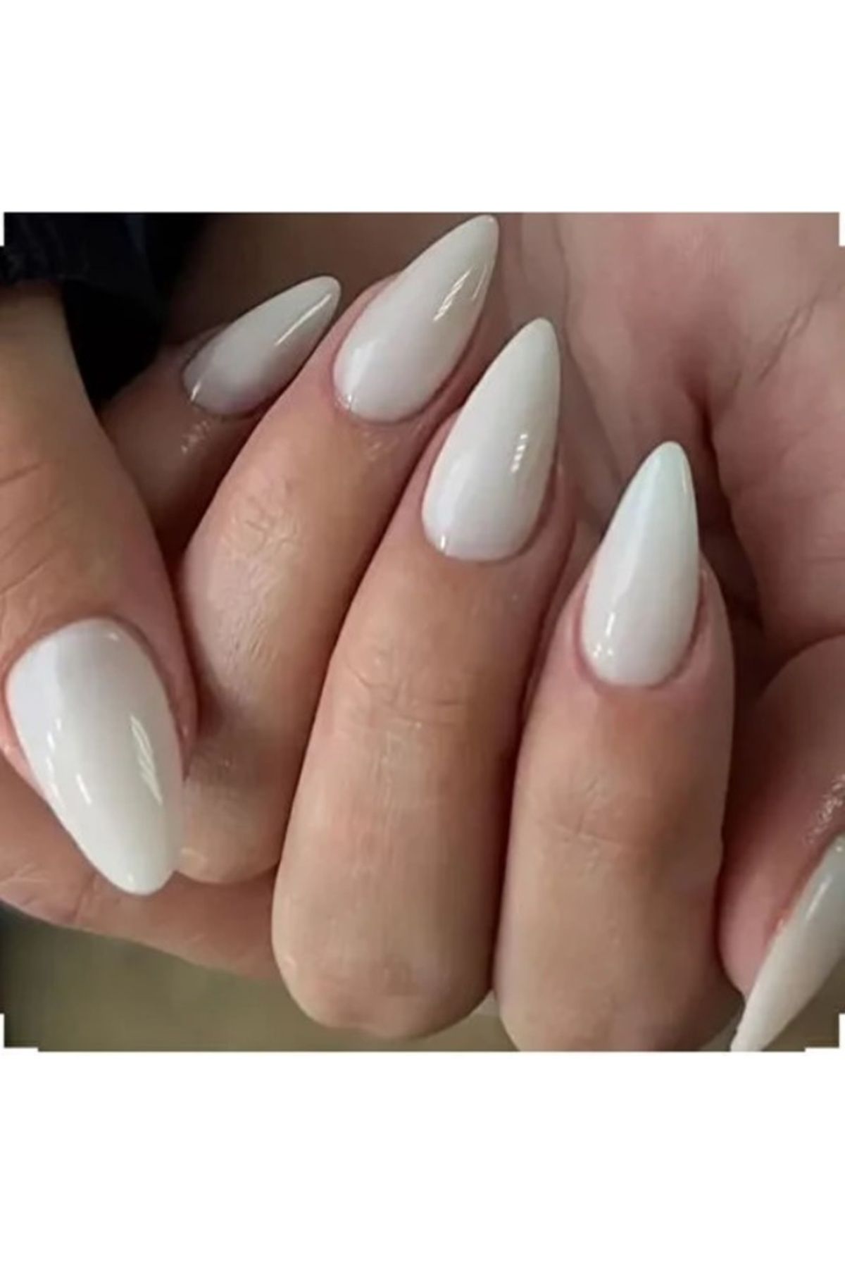 Alya Nail Studio Kadın Rakı Beyazı Takma Tırnak Ojeli Set Jel Protez Görünümlü