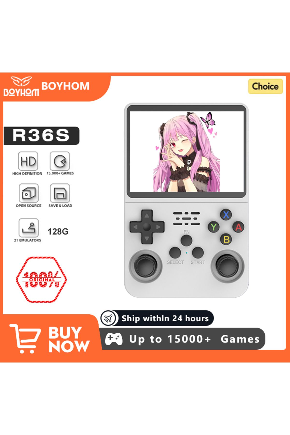 Choice-Open Source R36S Retro Handheld Video Game Console Linux System 3.5 Inch IPS Screen Portable Pock... 8