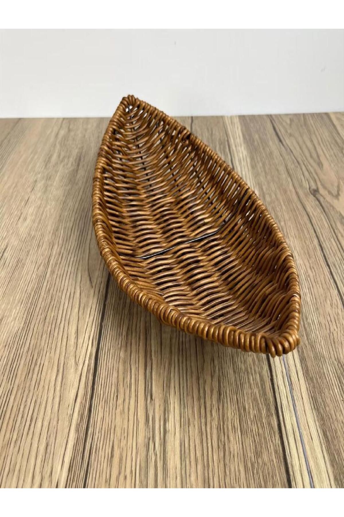 Choice-Leaf Shape Bread Display Fruit Dish Baskets Leaf Rattan Weaving Basket Serving Storage Bowls for ... 8