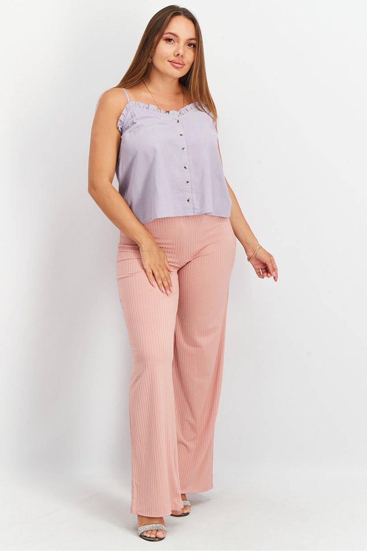 Asos Design-Women V-Neckline Sleeveless Plain Blouse, Lilac 4