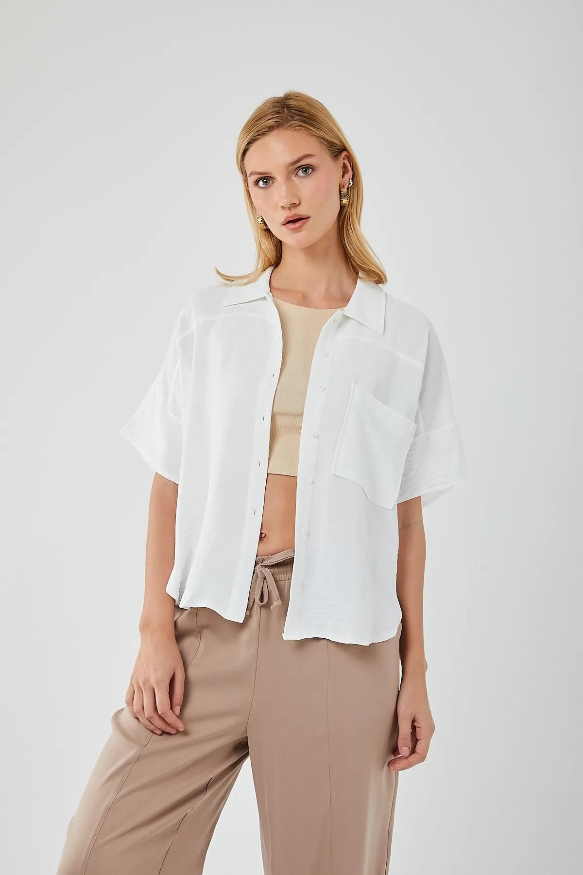 Mixray-3960 Model White Robe Women's Shirt 3