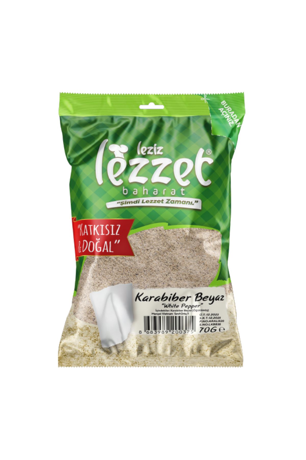 Leziz Lezzet Beyaz Karabiber 70 G