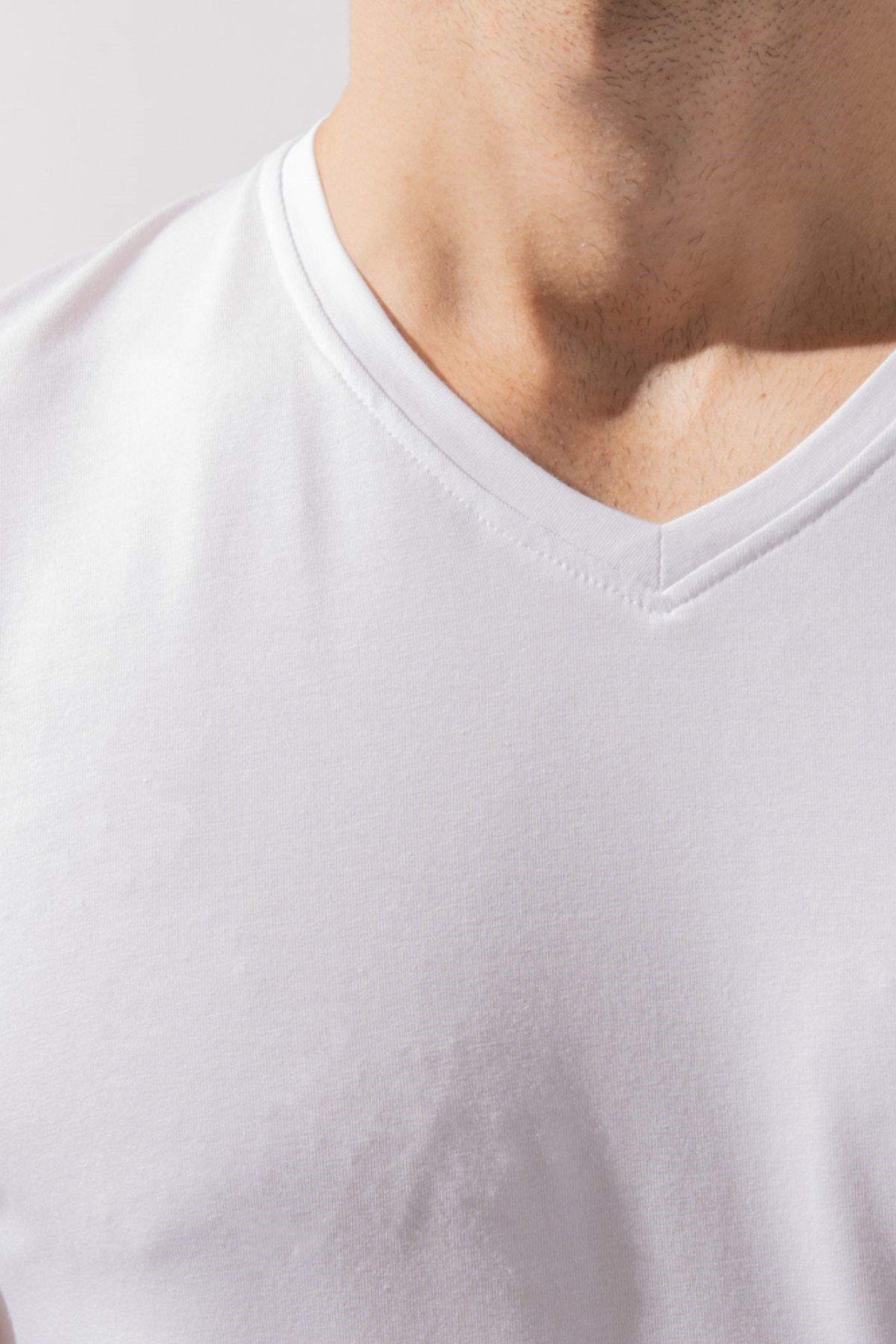 Katia&Bony-V-Neck Basic Modal Men's Undershirt White 2