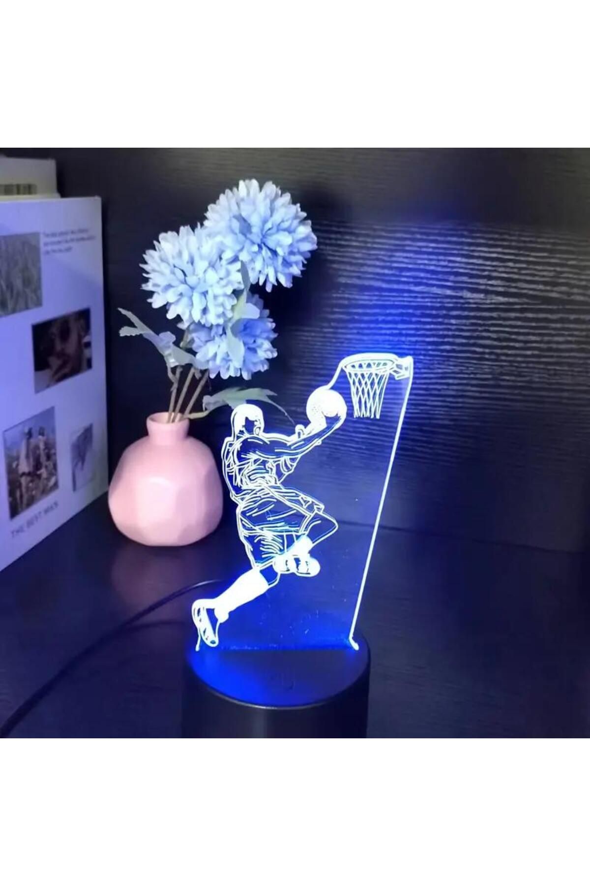 WLFYS-1pc  Basketballl  3D Night Light, 3D Optical Illusion Lamp With Touch, 7-Color Changing Ambient L... 7