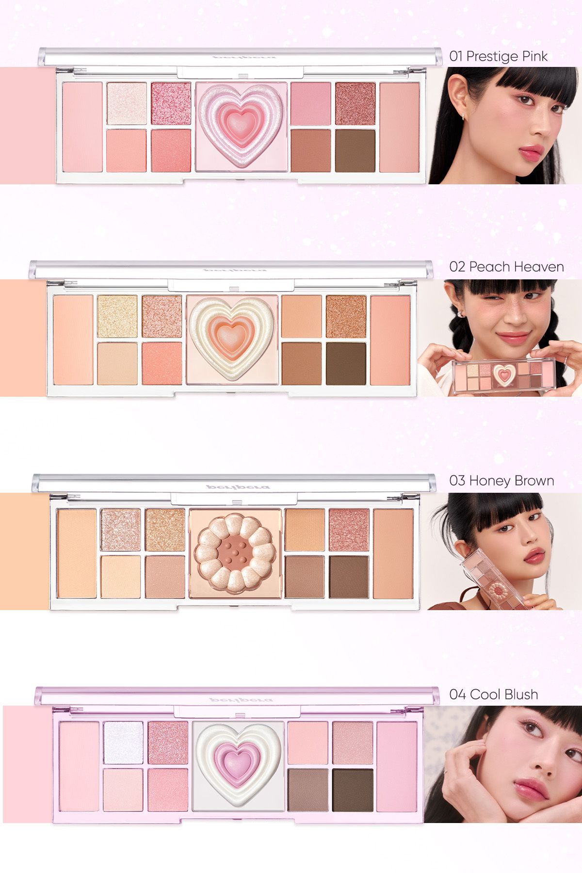 PERIPERA-# 04 Cool Blush Makeup Palette - Multifunctional, All Take Mood Like (Night Perry) 6