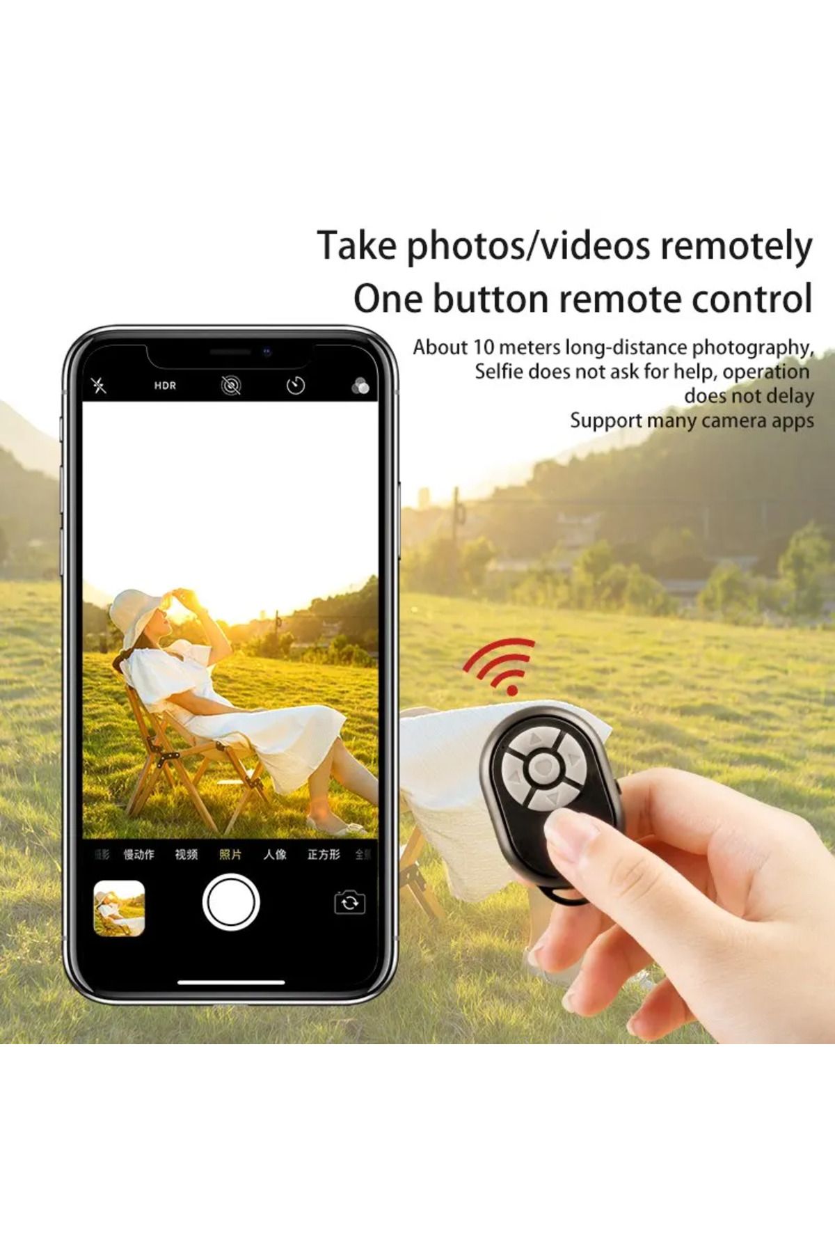 EOENKK-Universal Bluetooth compatible Remote for iPhone Xiaomi Android Phone Control Selfie Stick... 6