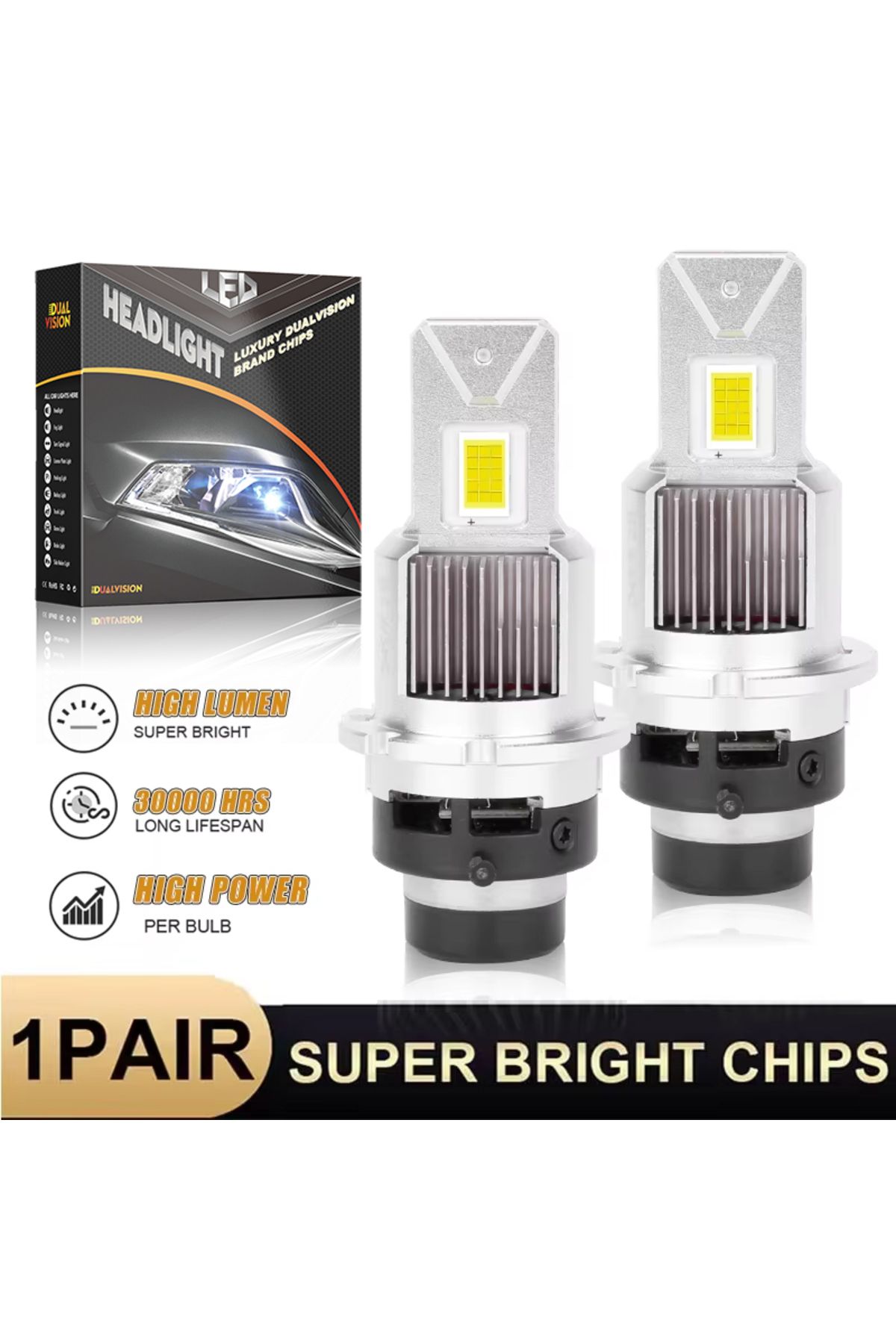 Choice-D2R D2S LED Headlight Bulbs D4S D4R 6000K White Conversion Kit Plug and Play Xenon HID Light Repl... 1
