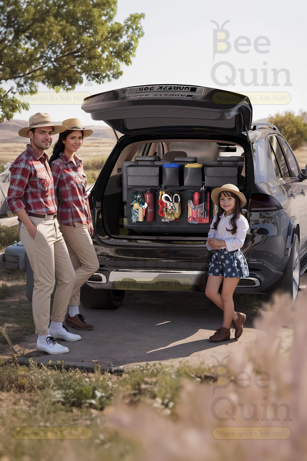 HASBY Araba Bagaj Organizer Koltuk Arkası Cepli File Düzenleyici Eşya Araç 8 Cep Aksesuar Bebek Koruyucu fotoğrafı 3 (önizleme)