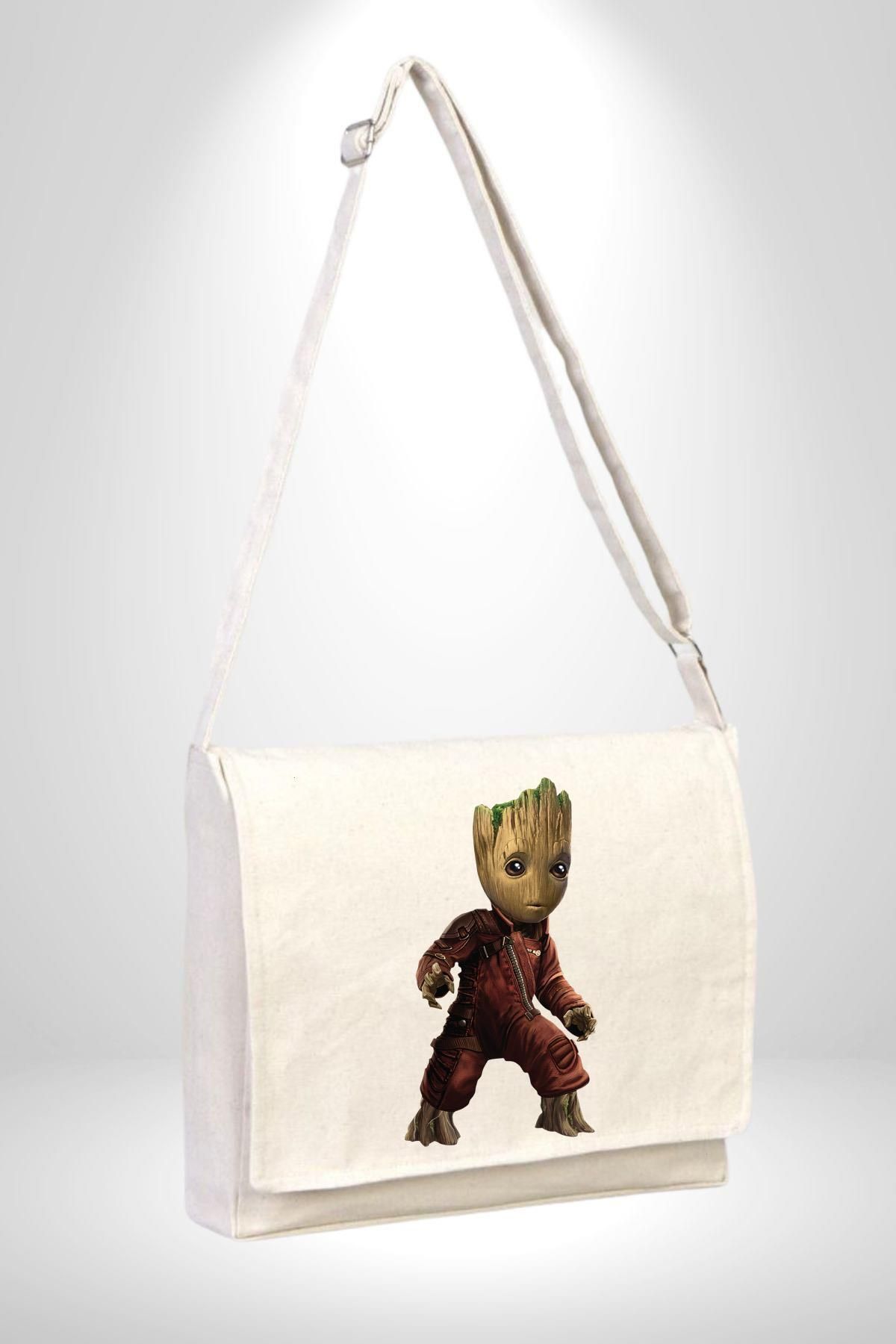 Angemiel-Dámská pánská plátěná taška Messenger Baby Groot Guardians Galaxy 2