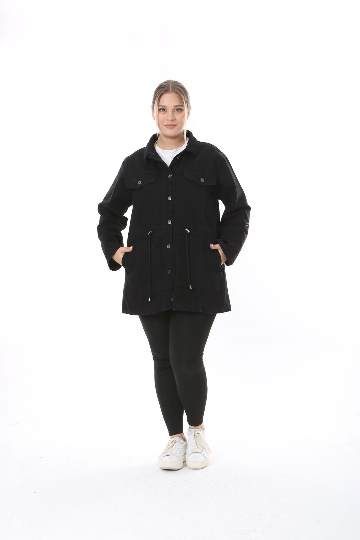 EYLÜLXXL  KADIN BÜTÜK BEDEN KOT CEKET RAHAT KALIP - Görsel 2