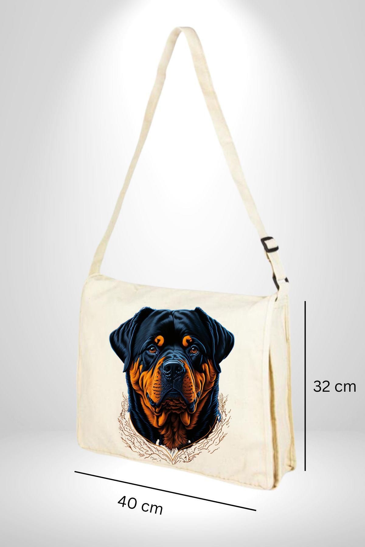 Angemiel-Dámska plátenná taška Rottweiler Big Head 2