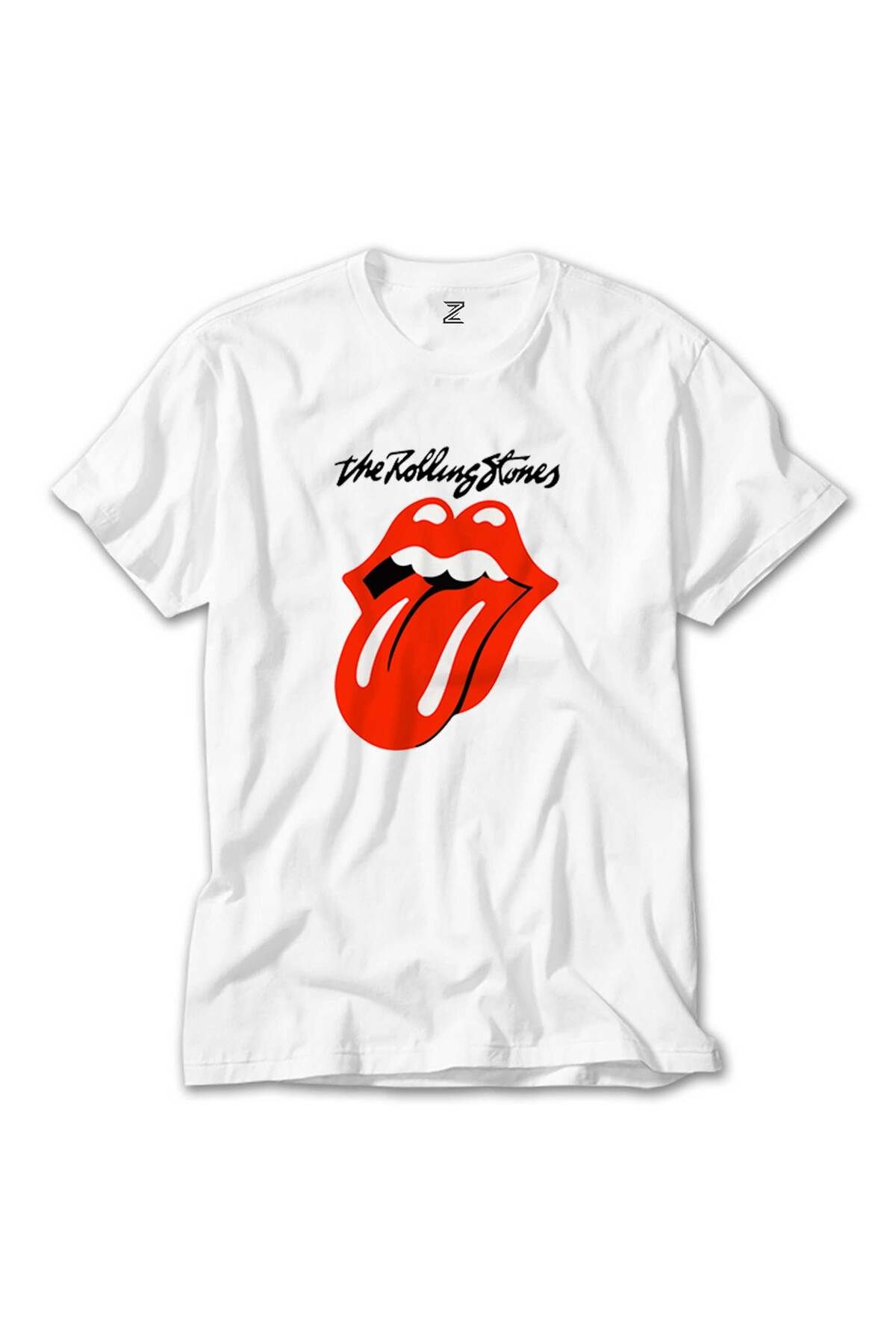 WAKHA The Rolling Stones Logo Beyaz Tişört