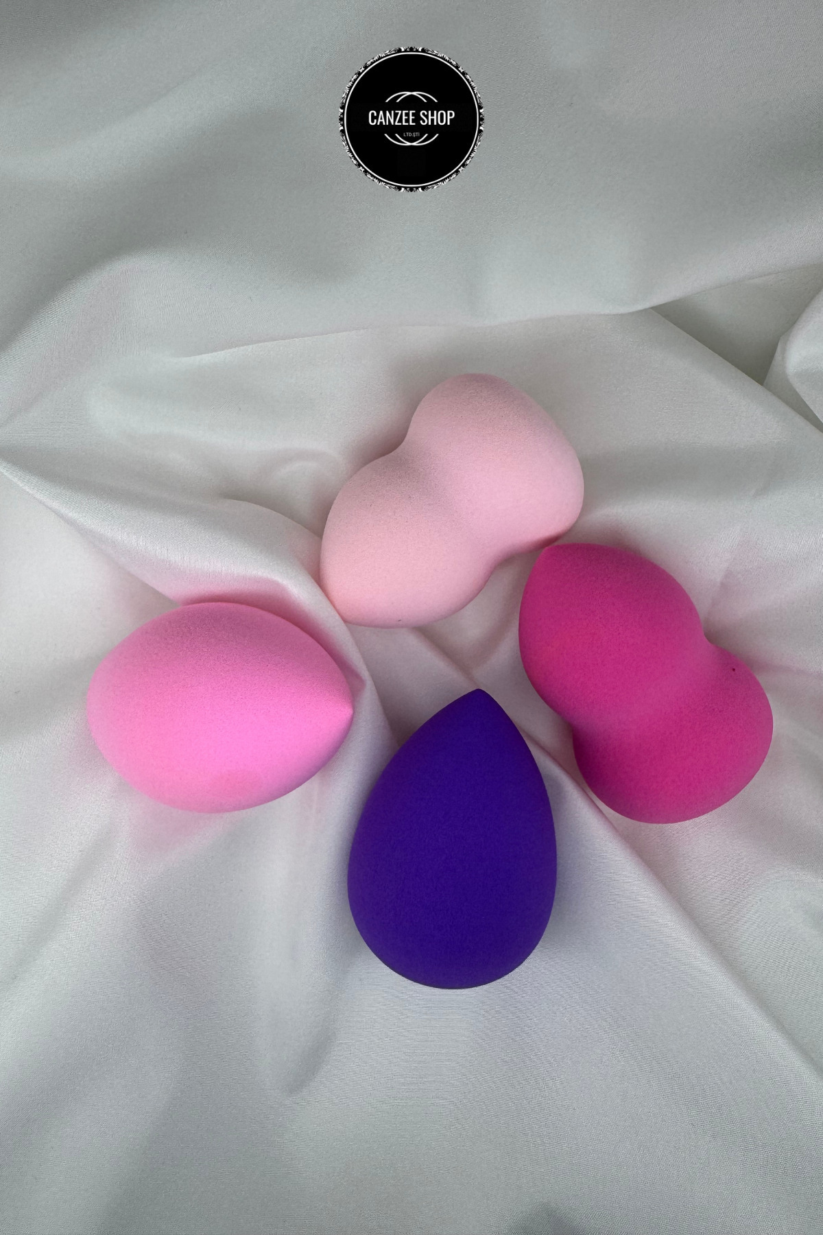 CANZEESHOP Makyaj Süngeri Fondöten, Kapatıcı, Pudra Uygulama 4'lü Sünger Seti