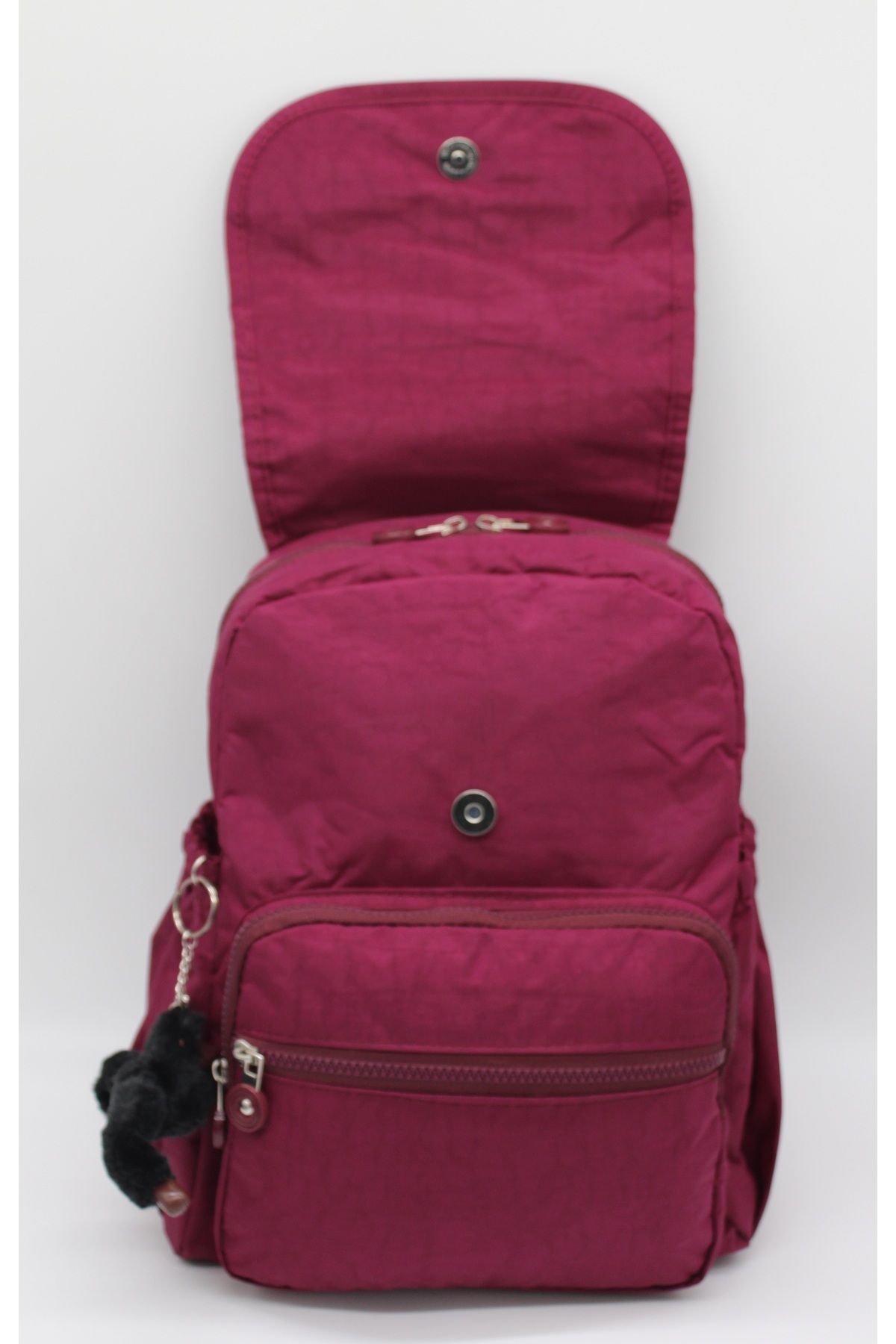 Bevitton-Academy Crinkle Waterproof Fabric Claret Red Backpack & School Bag 5200 4