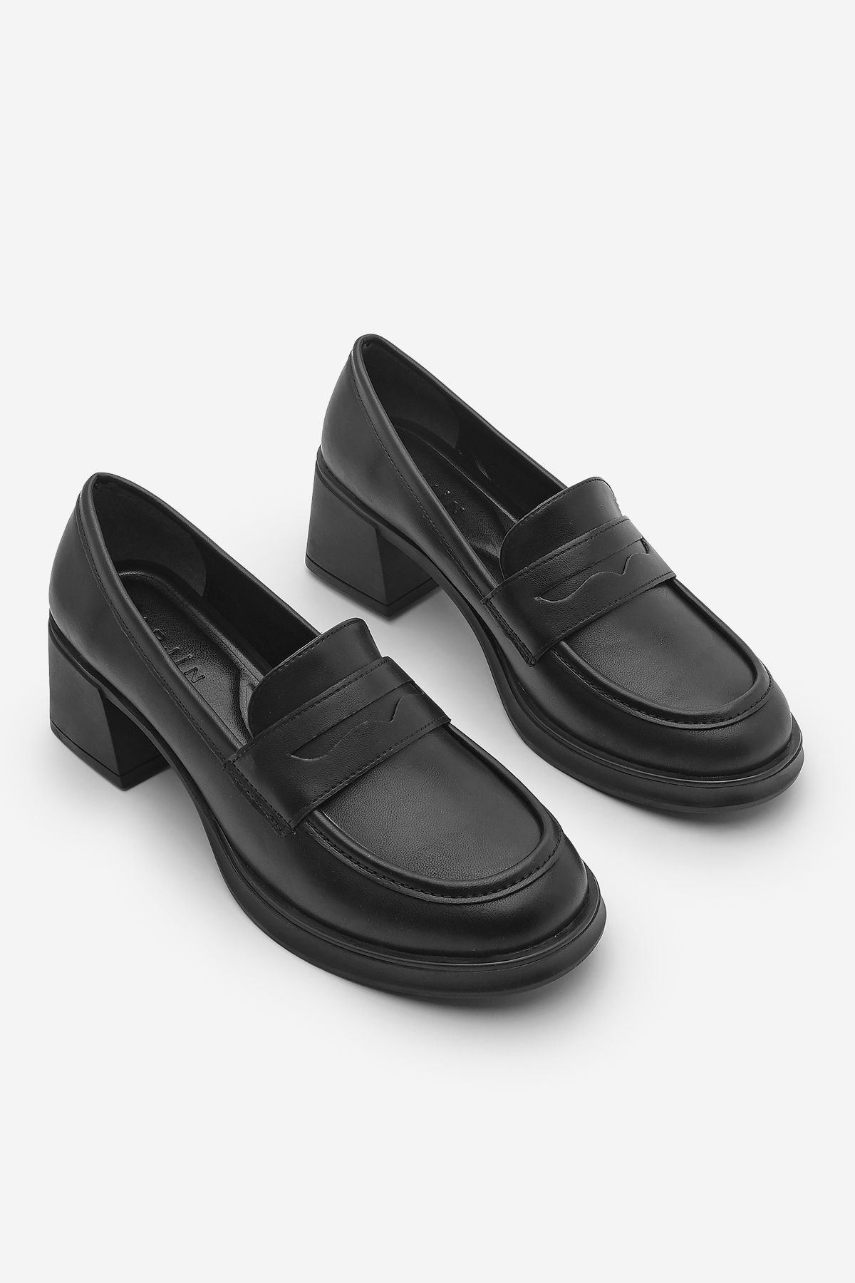 Marjin-Seriz Black Women's Loafer - Thick Heeled Casual Shoes 5