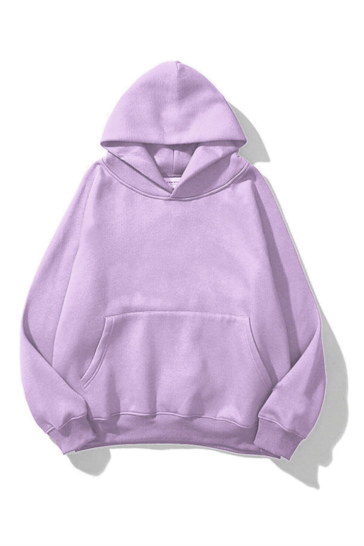 Trendiz-Unisex Basic Sweatshirt Hoodie Purple 1