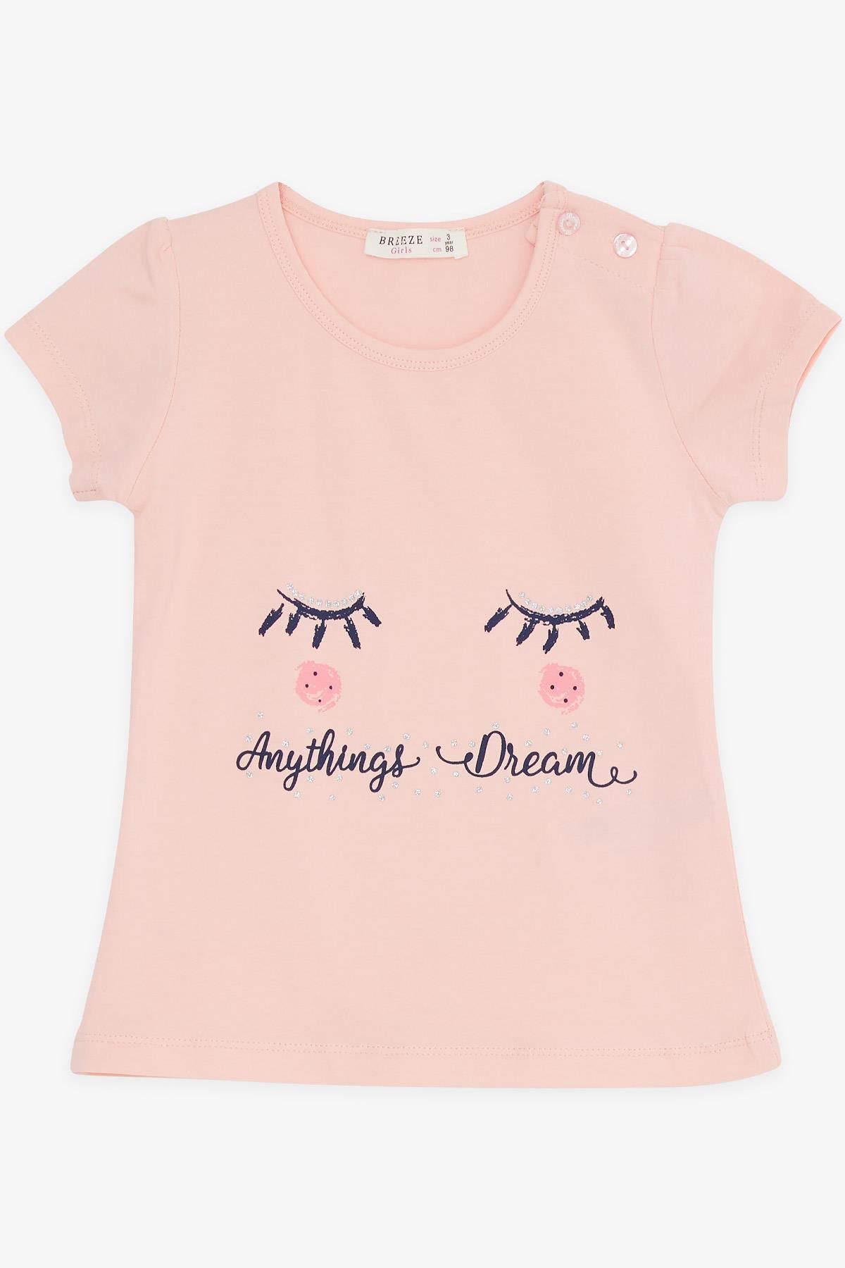 Breeze-1-4 Years Girl Capri Tights Set - Dream Themed, Salmon 3