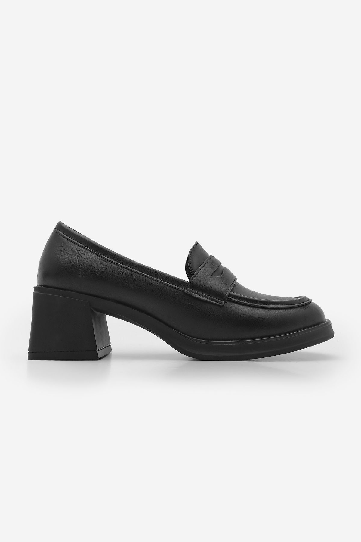 Marjin-Seriz Black Women's Loafer - Thick Heeled Casual Shoes 3