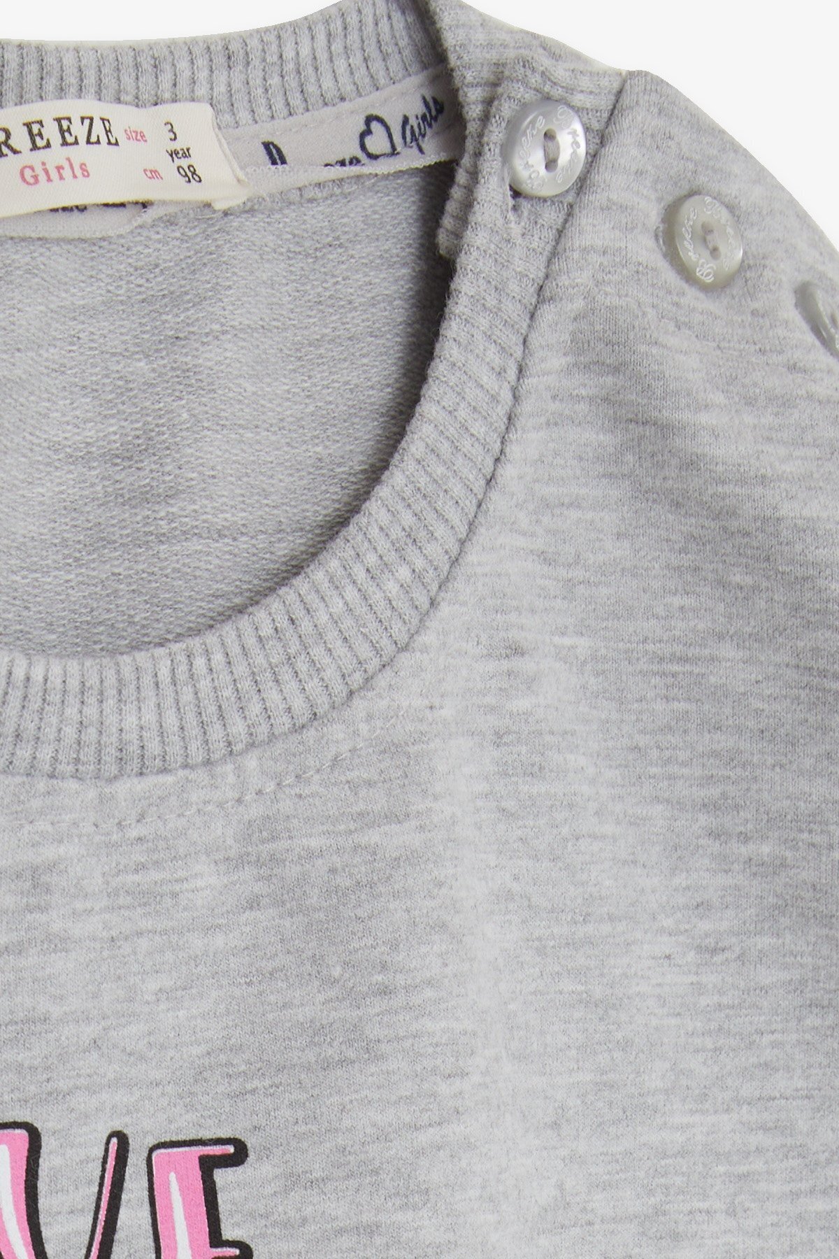 Breeze Kız Çocuk Sweatshirt Unicorn Baskılı 2-6 Yaş, Gri Melanj fotoğrafı 3 (önizleme)