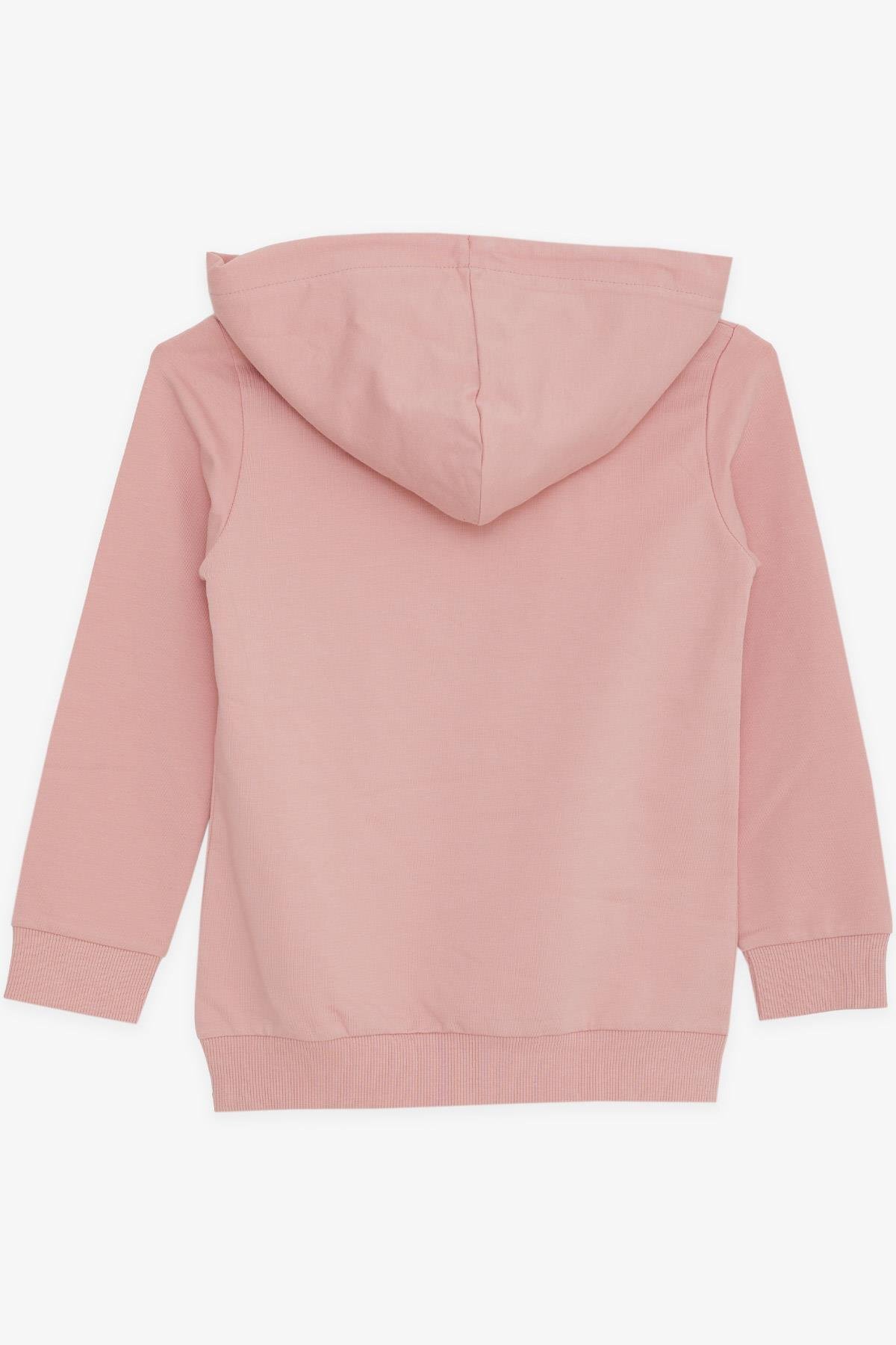 Breeze Kız Çocuk Sweatshirt Pullu Simli Gülenyüz Baskılı 4-9 Yaş, Gülkurusu fotoğrafı 2 (önizleme)