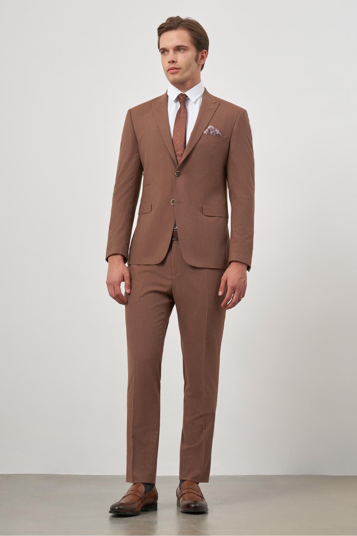 کت وشلوار مردانه PRIMER COLLAR MONO STRIPED 6 DROP SLIM FIT CUTT CUTTING 1001245106 İmza