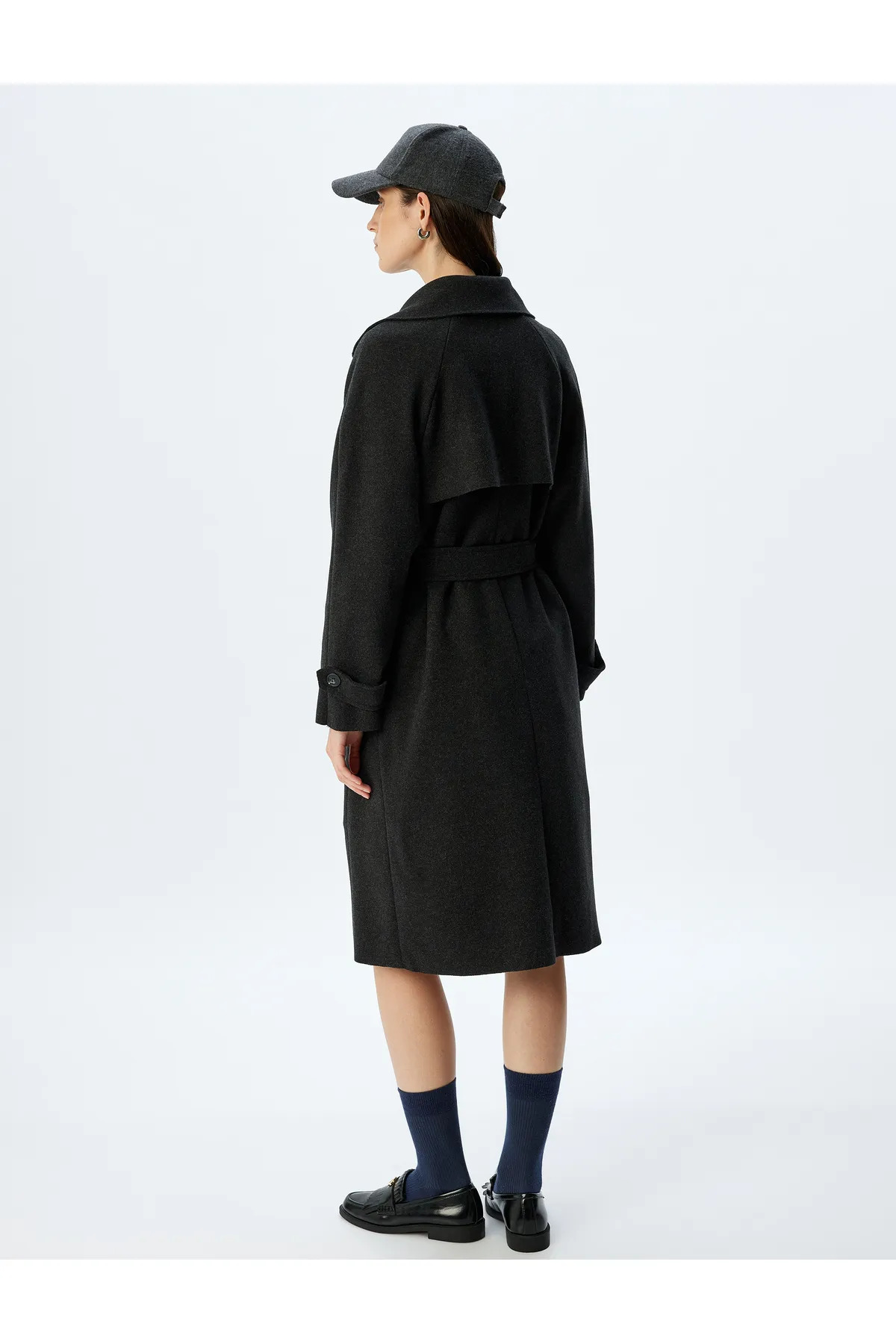 Koton  Antrasit Kadın Kaban 5WAK00043EW - Görsel 3