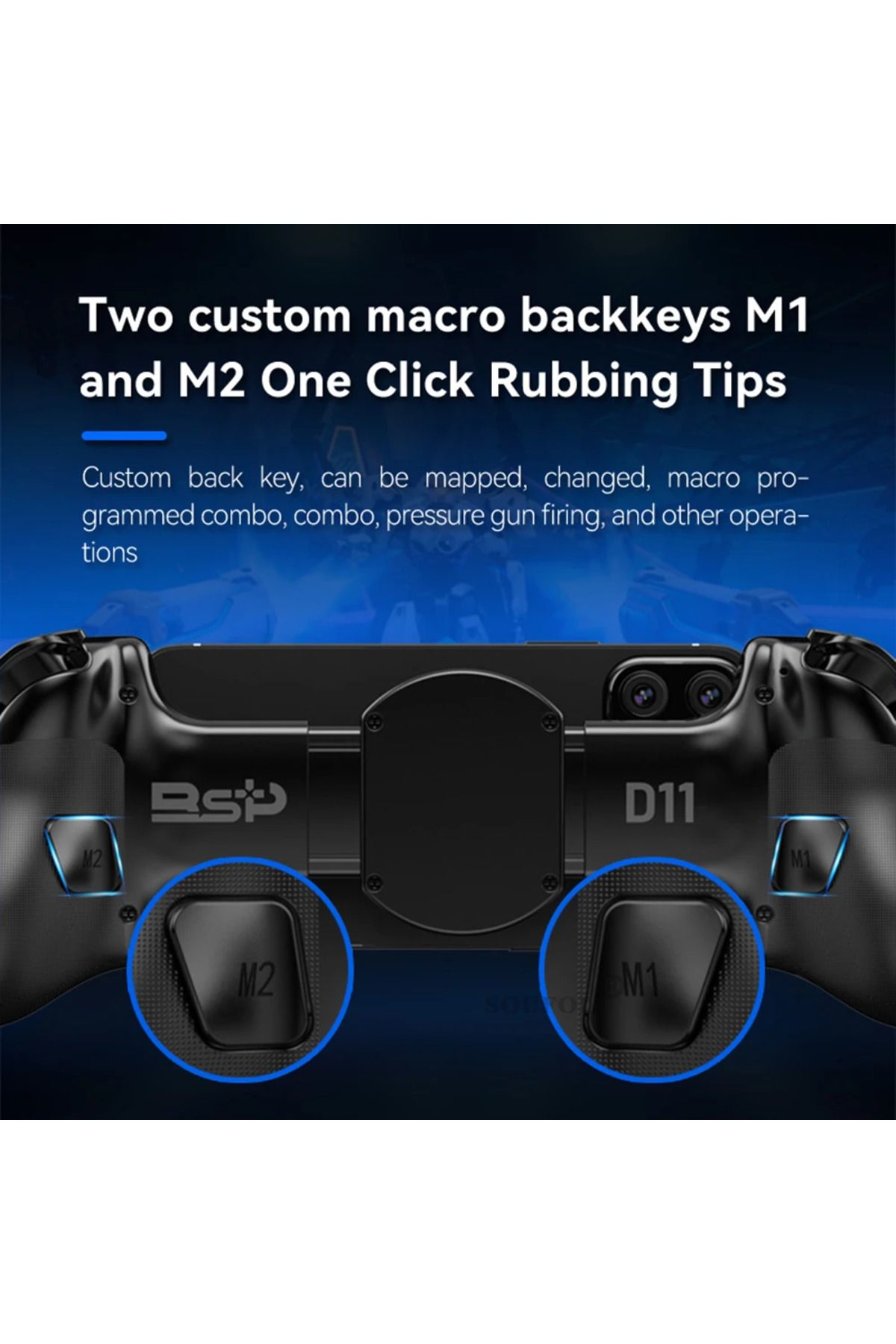 Choice-BSP D11 Telescopic Game Controller Mobile Phone Gamepad with Turbo/6-axis Gyro/Vibration for Andr... 4