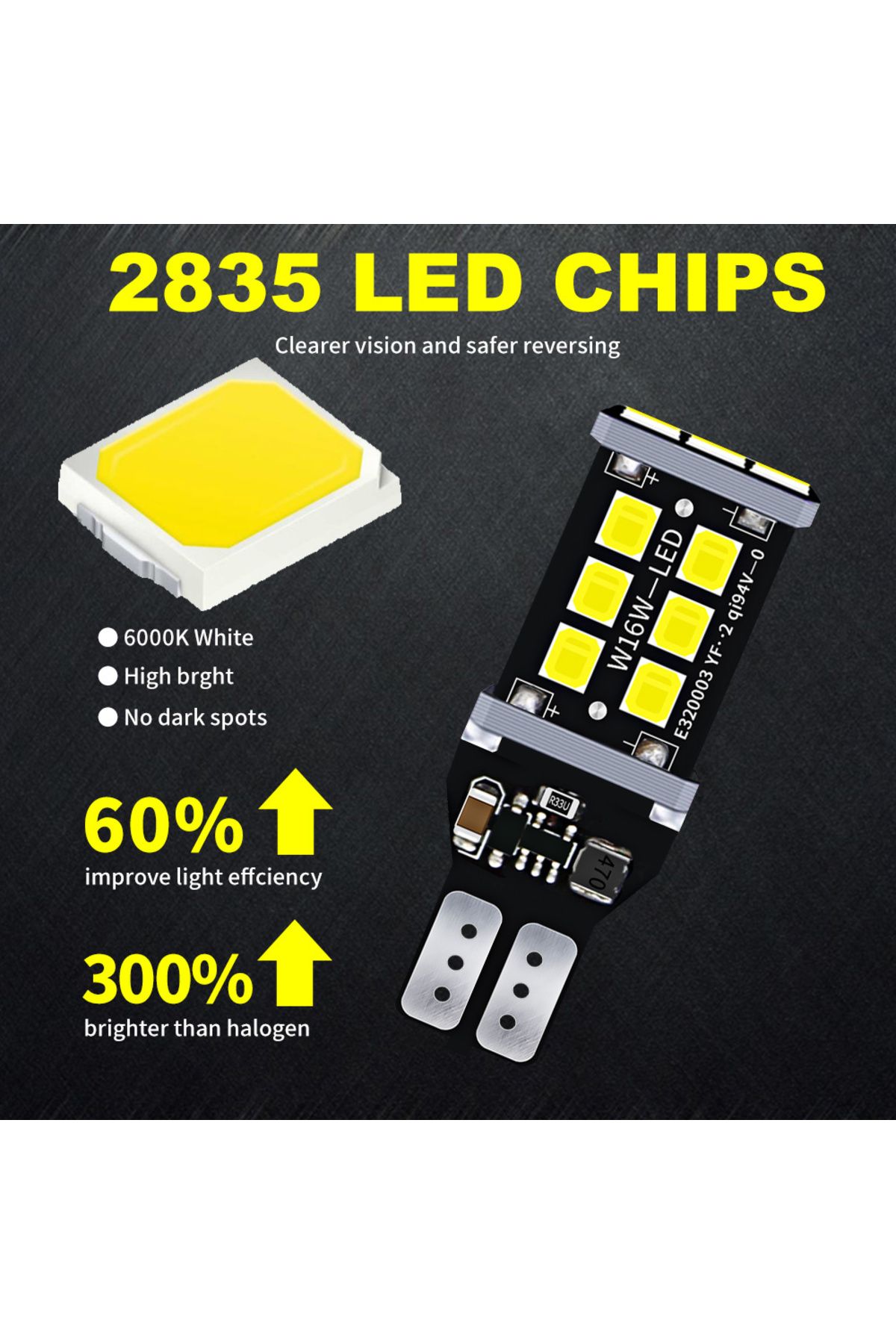 cityking-4Pcs LED Reverse Light Blub Backup Lamp W16W T15 921 Canbus For E81 E87 E88 E82 E92 E90 E91 E60 F... 3
