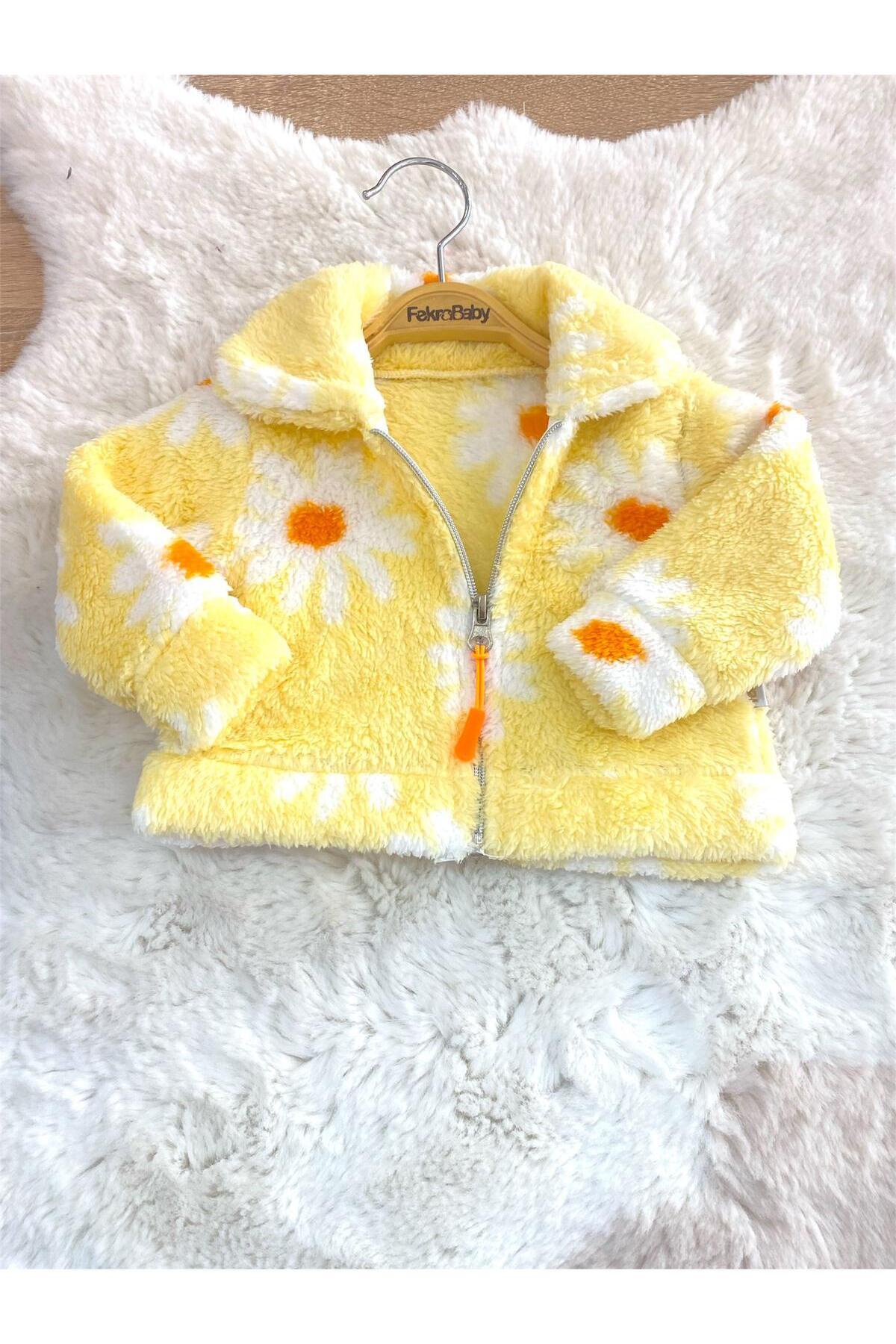 FEKRA BABY bebek çiçekli peluş mont fotoğrafı 2 (önizleme)