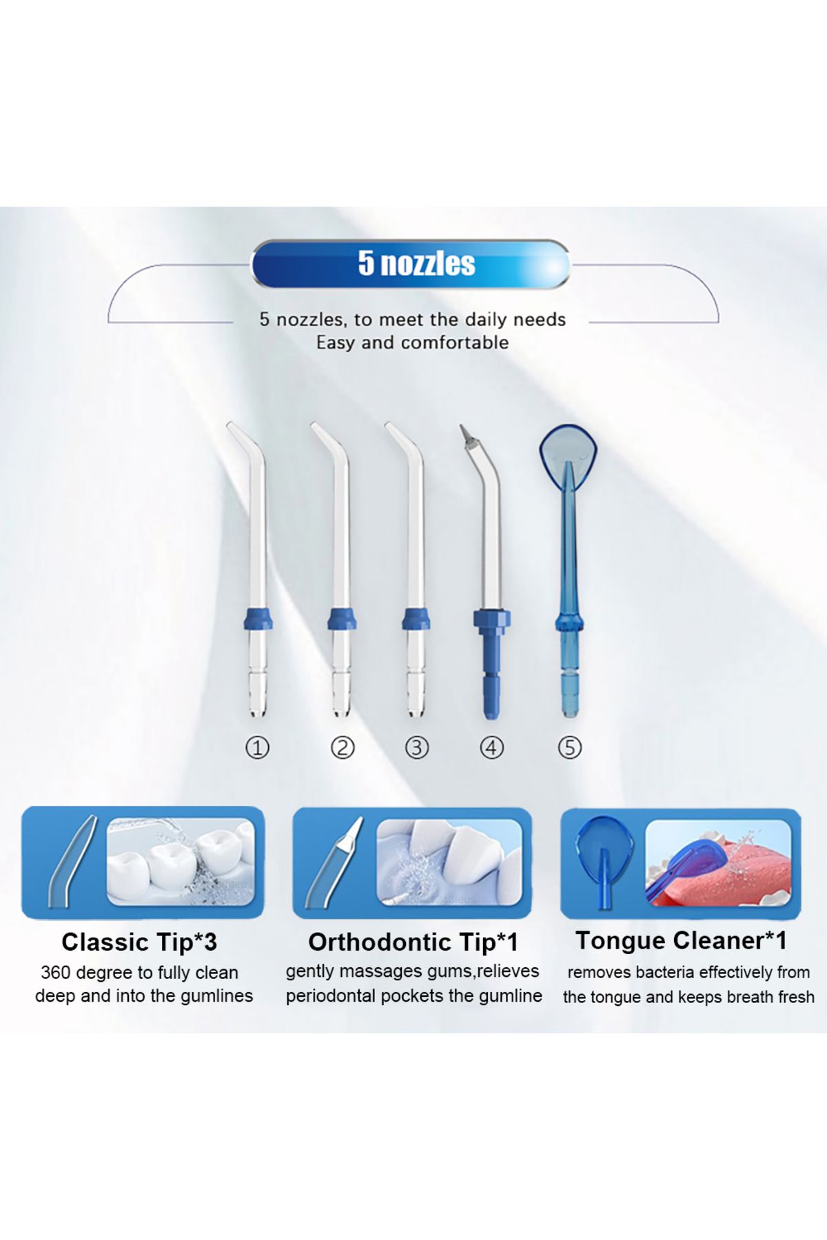 peicon-Water Flosser Electric Dental Oral Irrigator High Pressure Teeth Cleaner 800ml Tank Hygiene Care ... 6