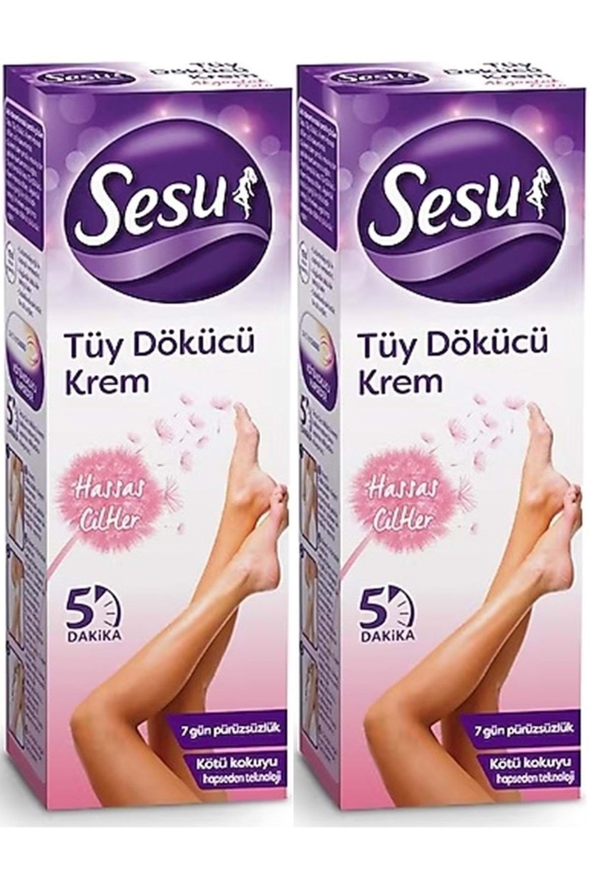 Sesu Tüy Dökücü Krem 40ML Hassas Ciltler (2 Li Set)