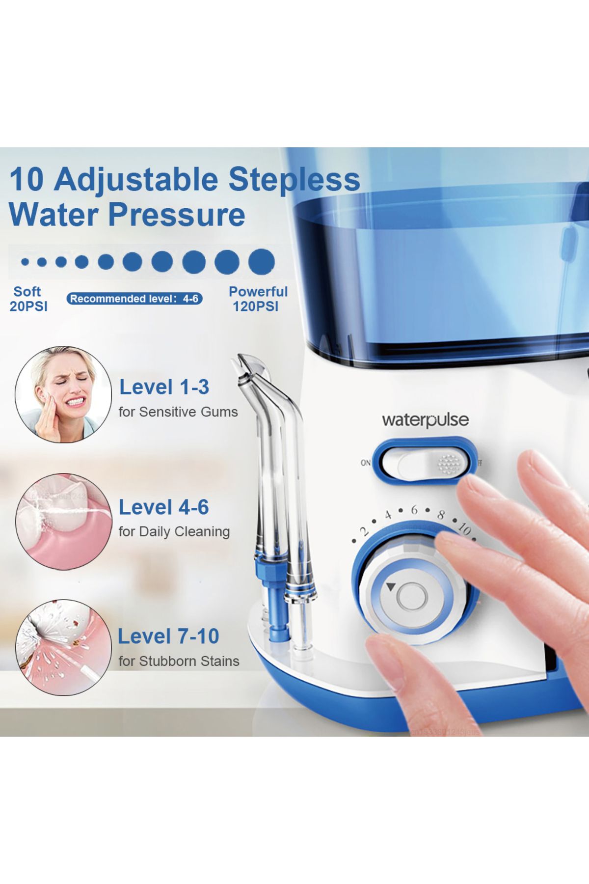 peicon-Water Flosser Electric Dental Oral Irrigator High Pressure Teeth Cleaner 800ml Tank Hygiene Care ... 4