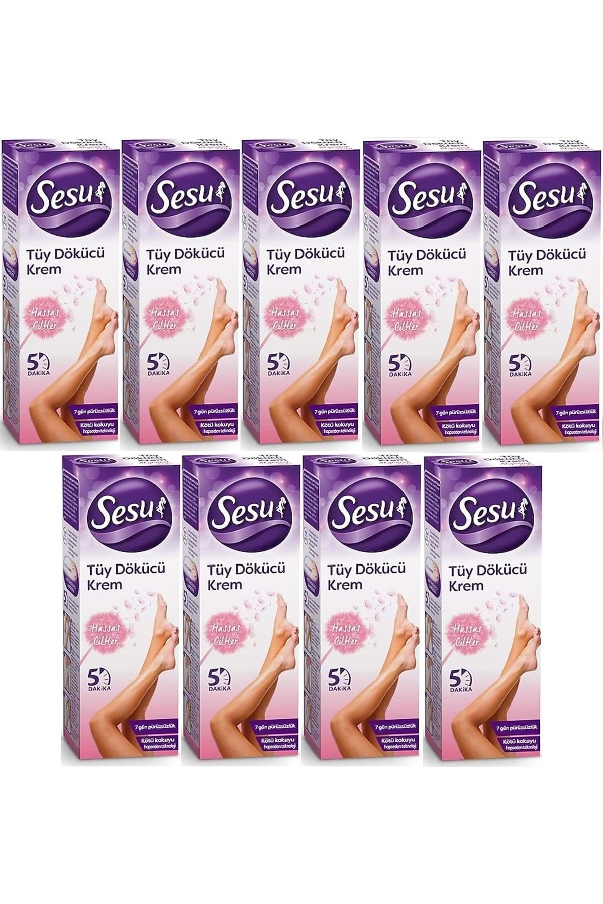 Sesu Tüy Dökücü Krem 40ML Hassas Ciltler (9 Lu Set)