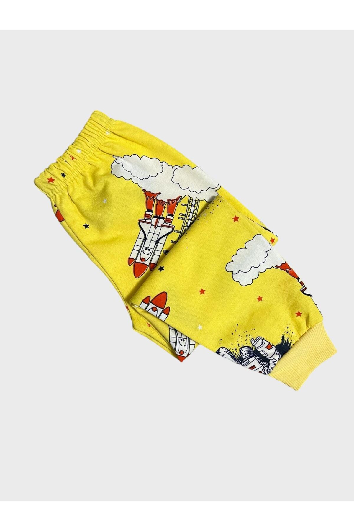 ALİŞ KİDS Erkek Çocuk Pamuklu Şardonlu Sarı Astronot Füze Desenli Uzun Kollu Pijama Takımı fotoğrafı 5 (önizleme)