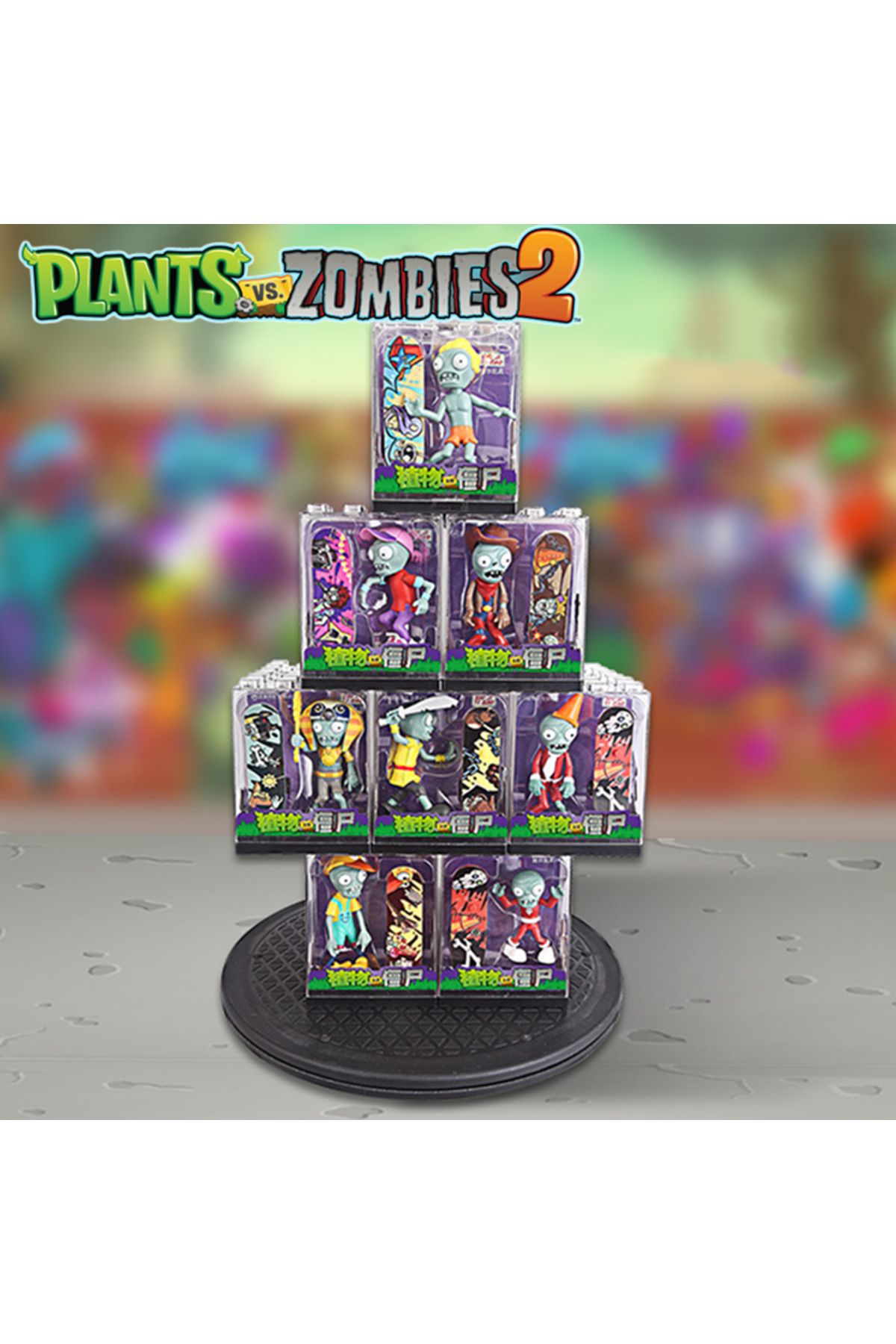 Choice-Plants vs. Zombies 2 Zombie Model Toys Transparent Acrylic Display Box 8 Style Zombie Action Figu... 5
