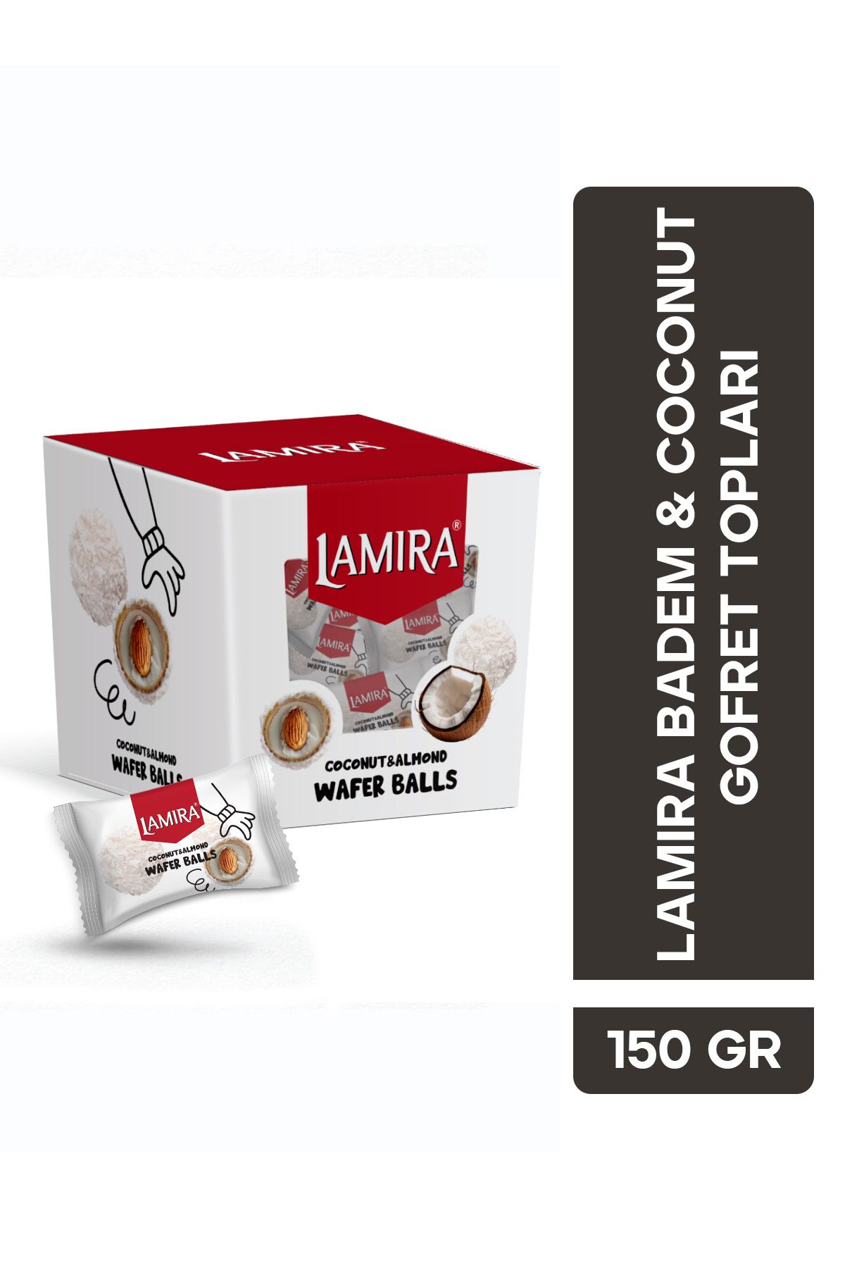 LAMİRA Lamira Hindistan Cevizi Kaplamalı Badem Dolgulu Gofret 150g