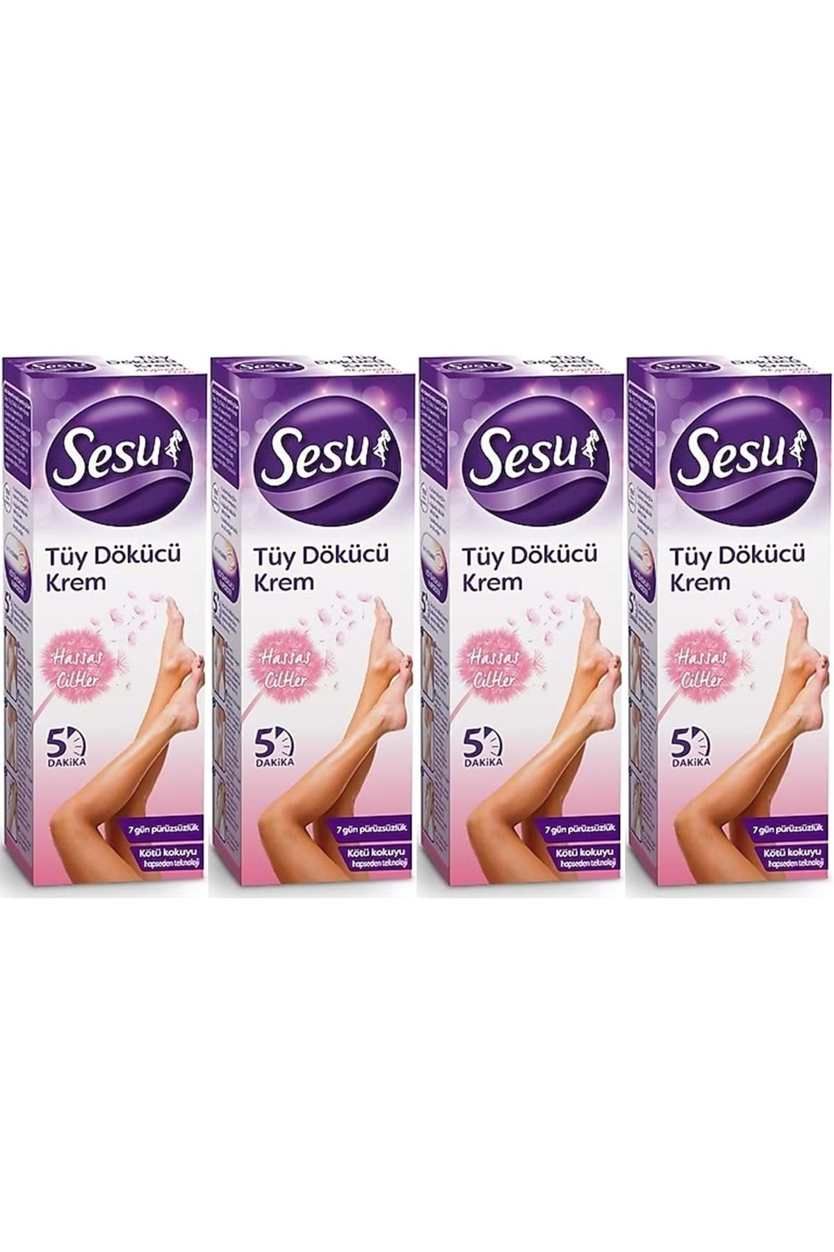 Sesu Tüy Dökücü Krem 40ML Hassas Ciltler (4 Lü Set)