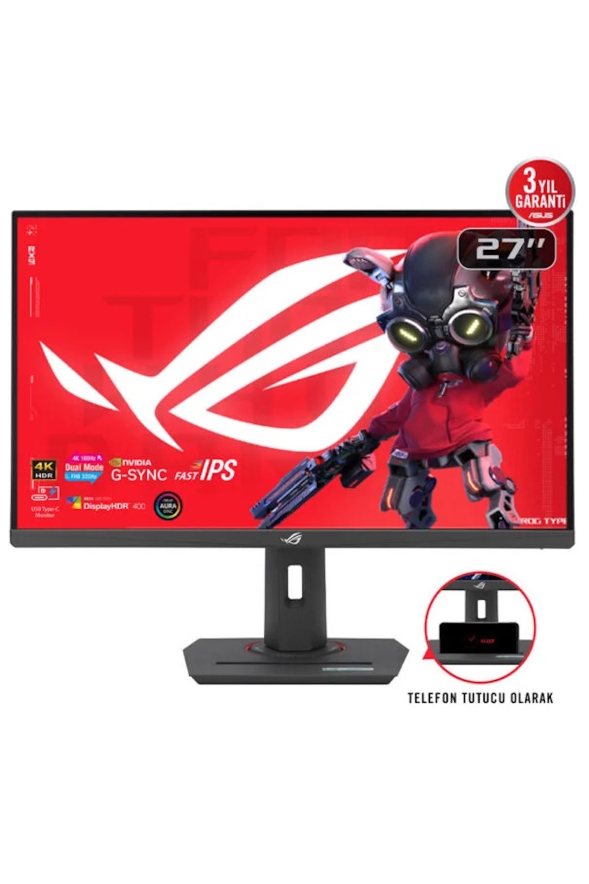 ASUS ROG Strix XG27UCG 27 inç 320Hz (OC) 1ms 4K Full HD Adaptive Sync Fast IPS Gaming Monitör