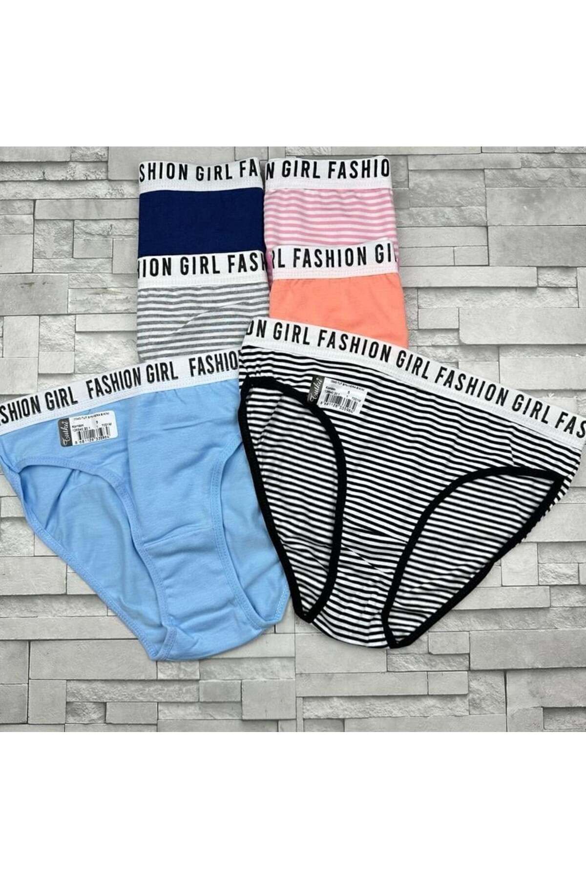 Tutku 6'lı Paket Çok Renkli Fashion Girl Kadın Slip Külot