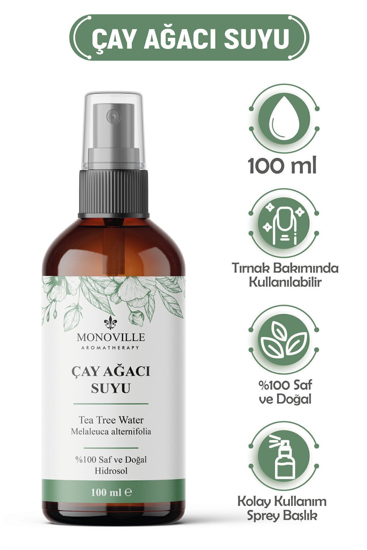 Çay Ağacı Suyu Cilt Ve Saç Toniği 100 ml (Tea Tree Water)