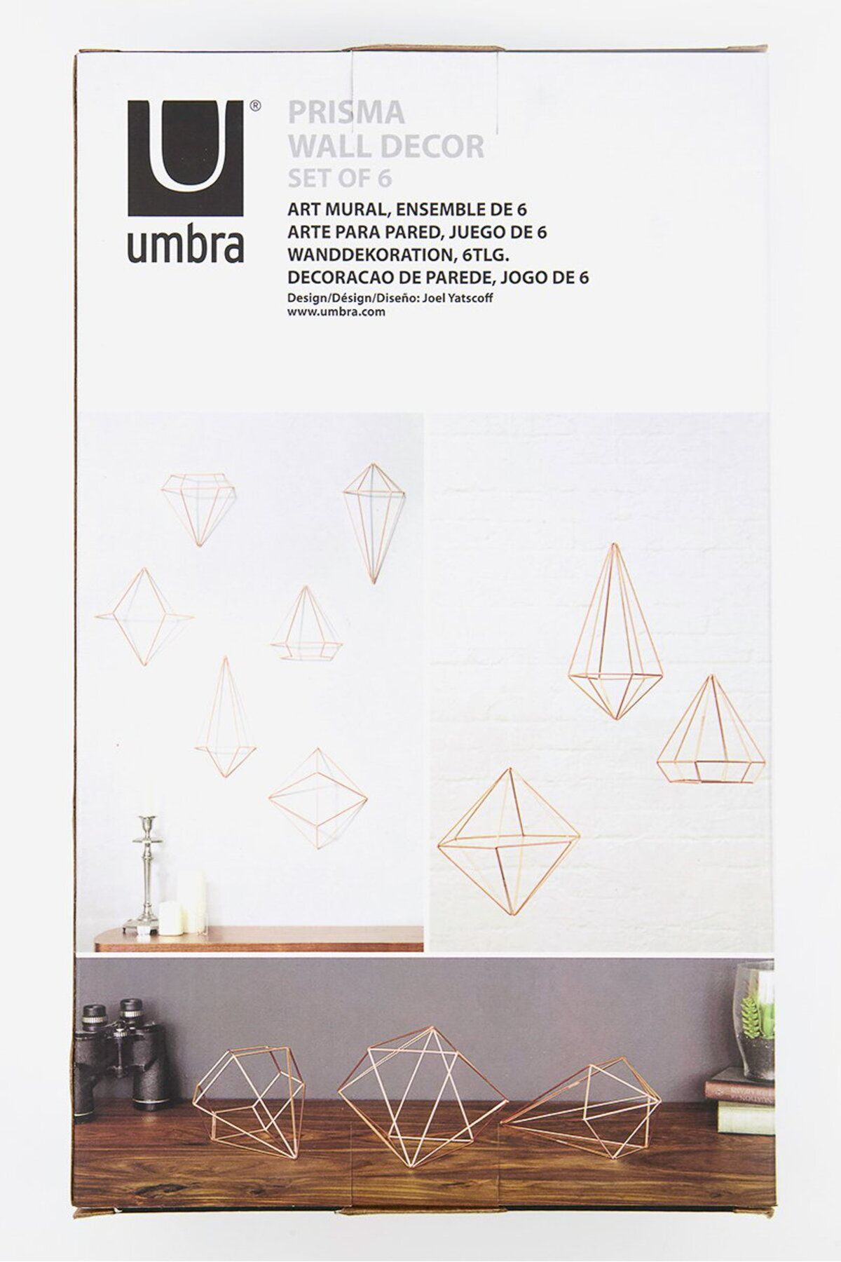 UMBRO-Umbra Prisma Wall Decor Set of 6, Copper 3