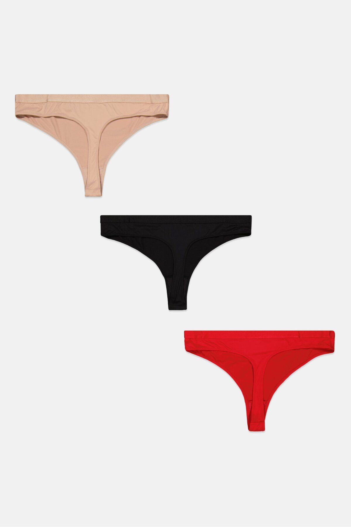 Bcbgeneration-Women 3 Piece Plain Panties, Black/Red/Beige 2