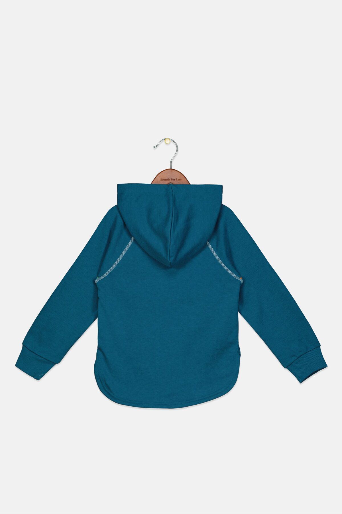 UMBRO-Kids Boy Hooded Long Sleeve Brand Logo Sweatshirt, Teal Blue 2