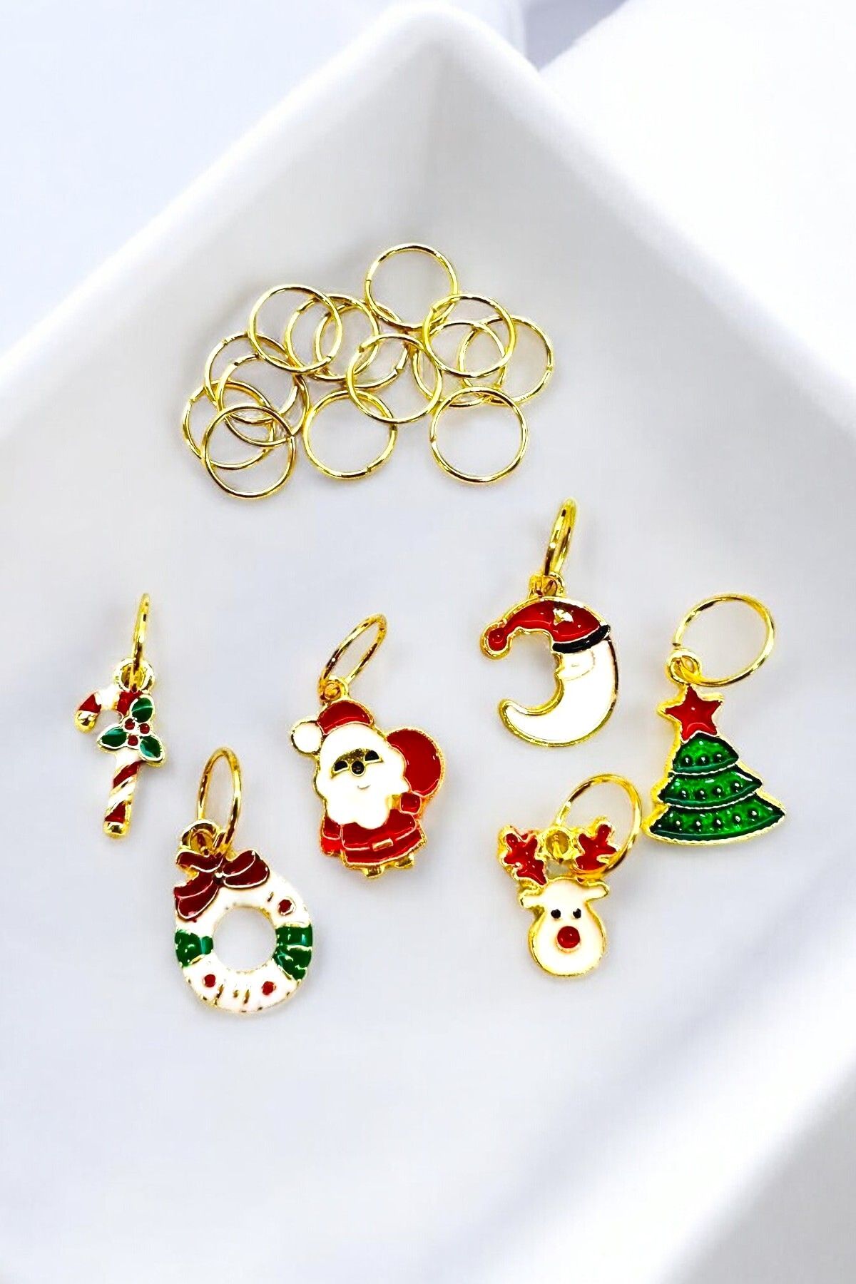 PETEK AKSESUAR-NEW YEAR'S THEMED 20 PIECES HAIR EARRING SET 2