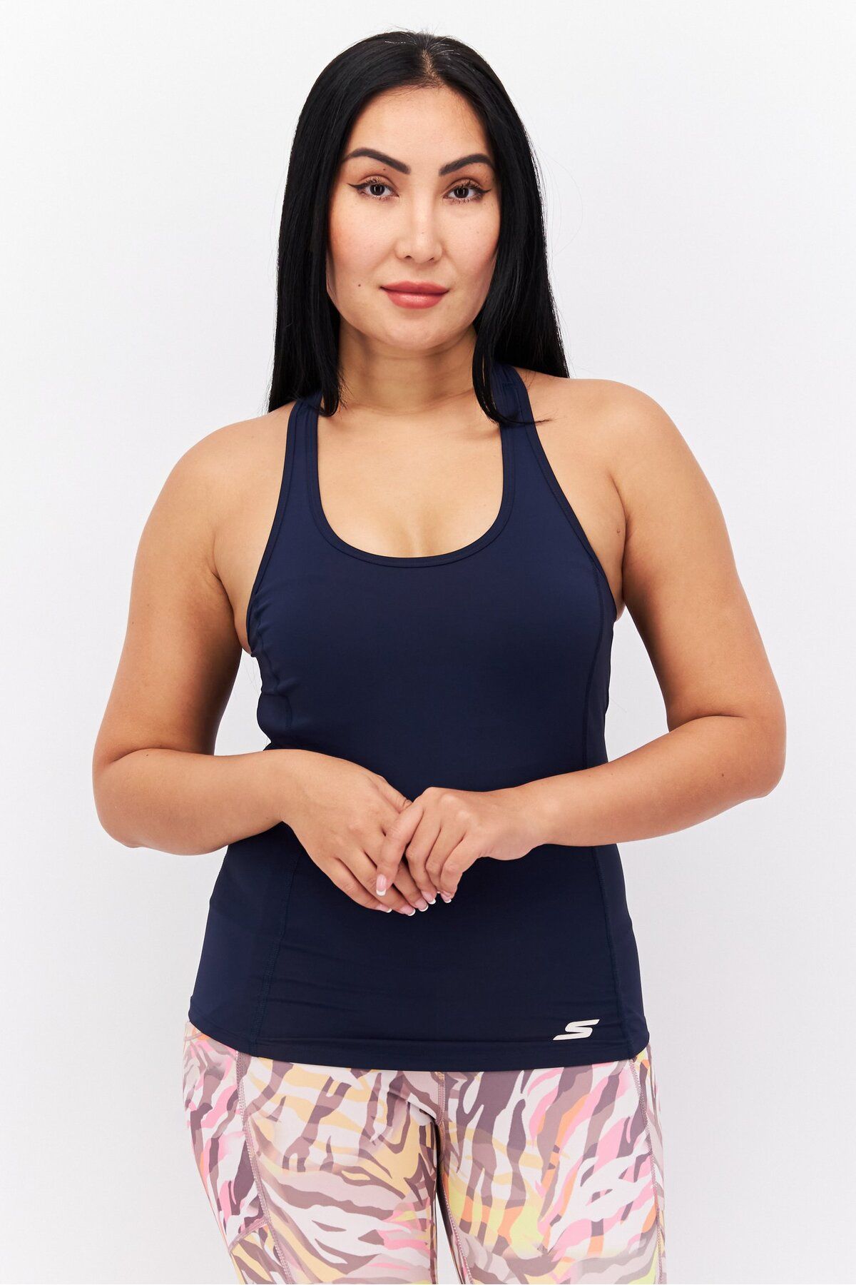 SKECHERS-Women Sportswear Fit Training Top, Navy 1