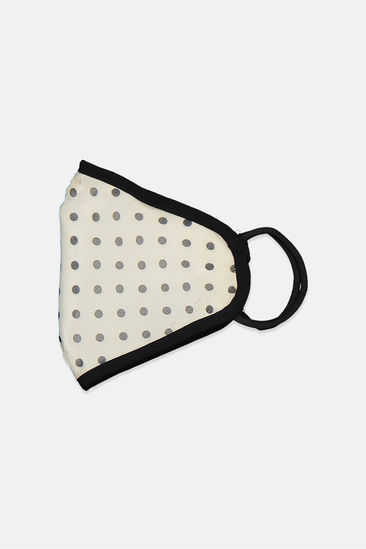 TopShop-Women Fashionable Polka Dots Face Mask, Black and Beige 3