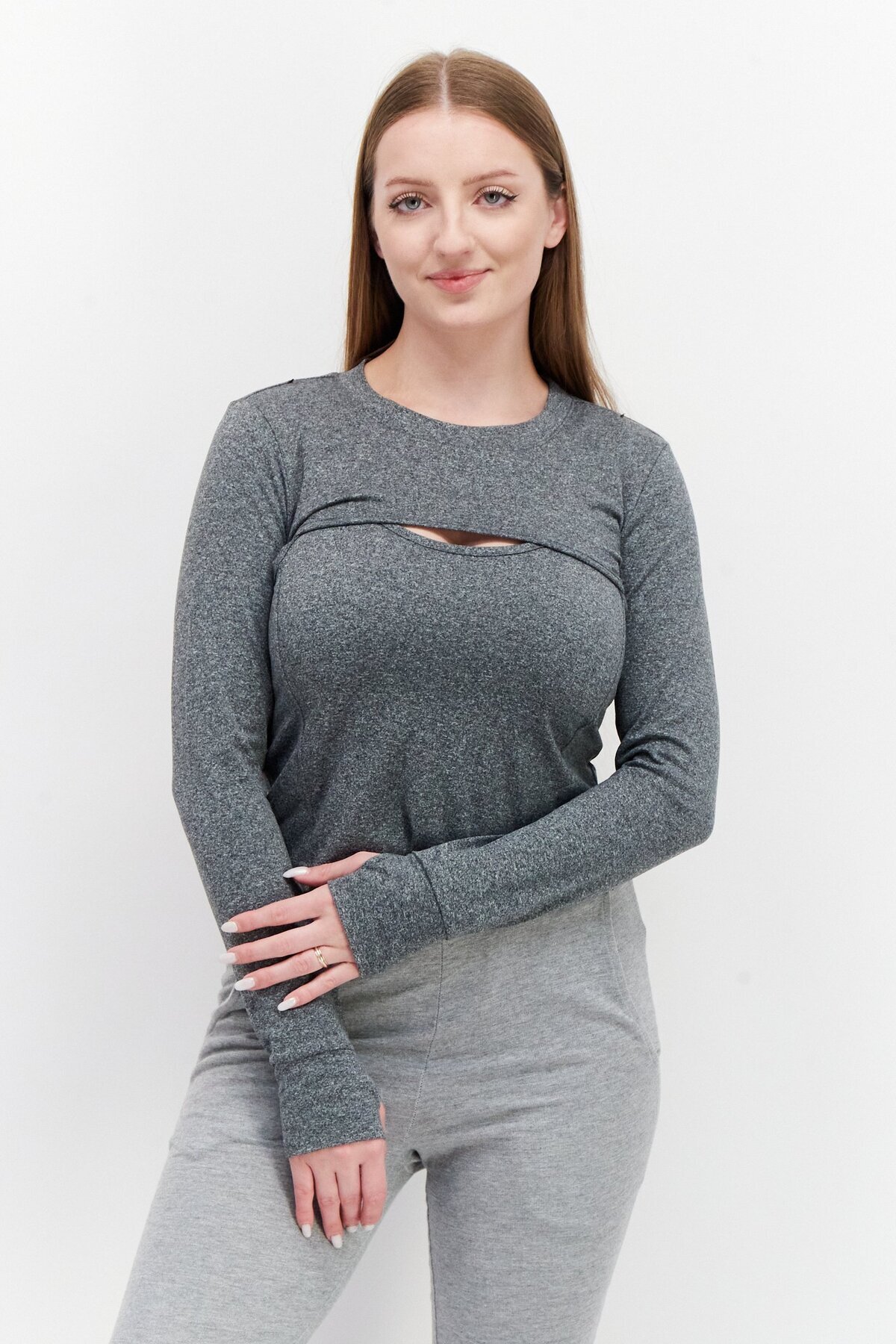 JASON WU-Women Sportswear Fit 2 Pc Shrug And Tank Top, Grey 1