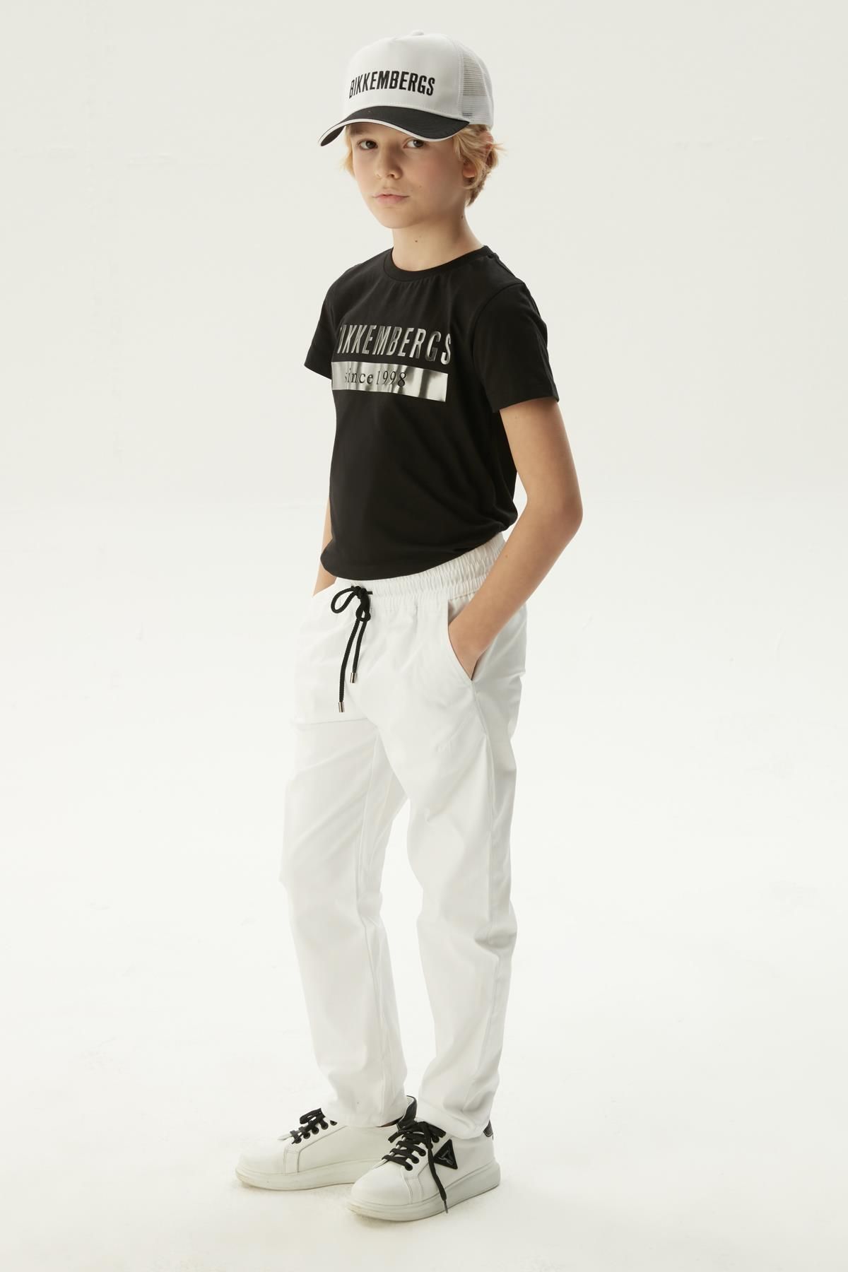 Bikkembergs-BG Store Boy's White Pants 1